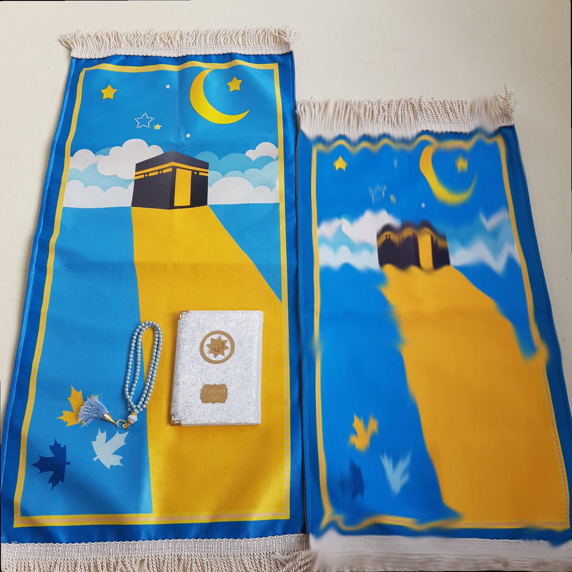 Luxury Kids Prayer Mat, Kaaba Design, Eid Ramadan Gift