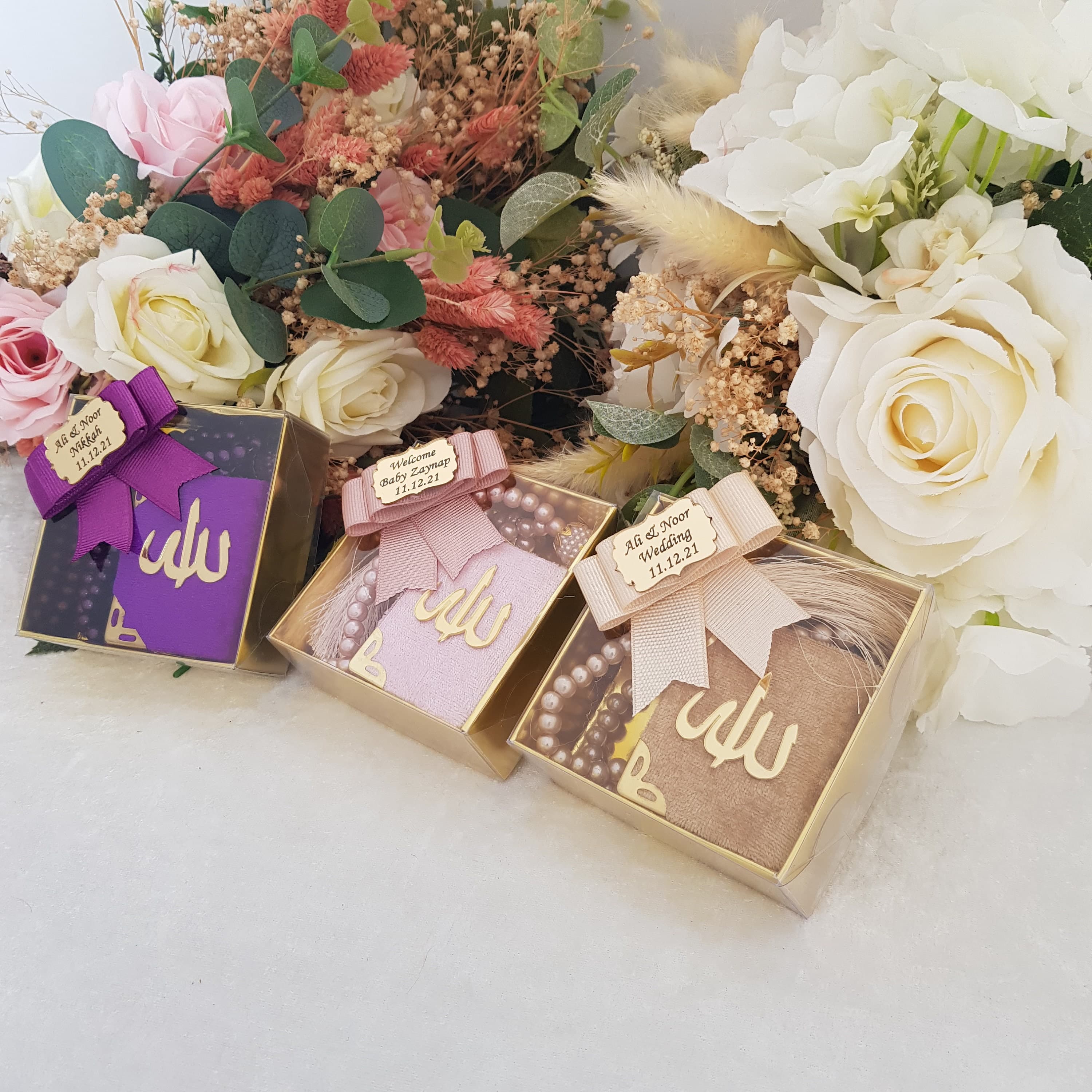 Velvet Mini Quran Pearl Tasbeeh Gift Set | Eid Favor - image 4