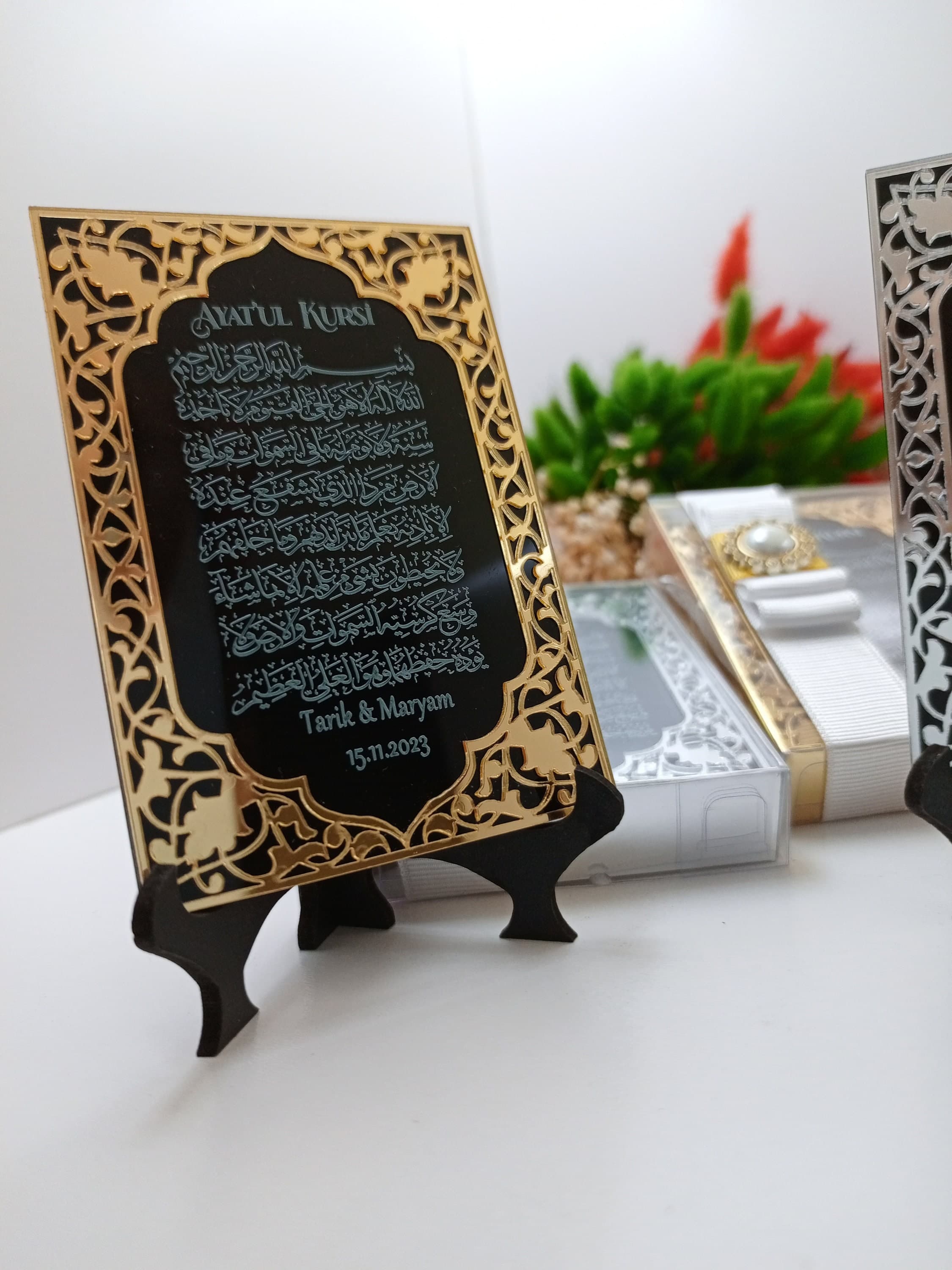 Ayatul Kursi Engraved Acrylic Mirror Frame | Islamic Wedding Favors - image 3