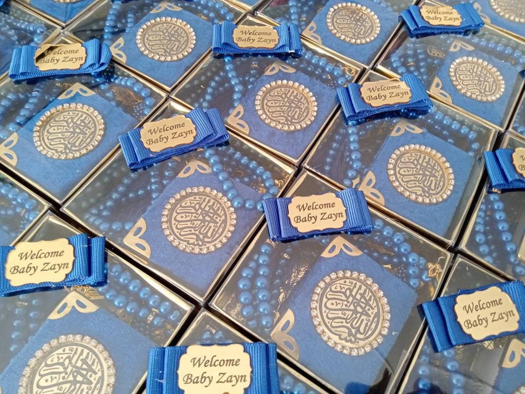 Velvet Mini Quran & Pearl Tasbeeh Gift Set | Islamic Wedding Favor - image 4