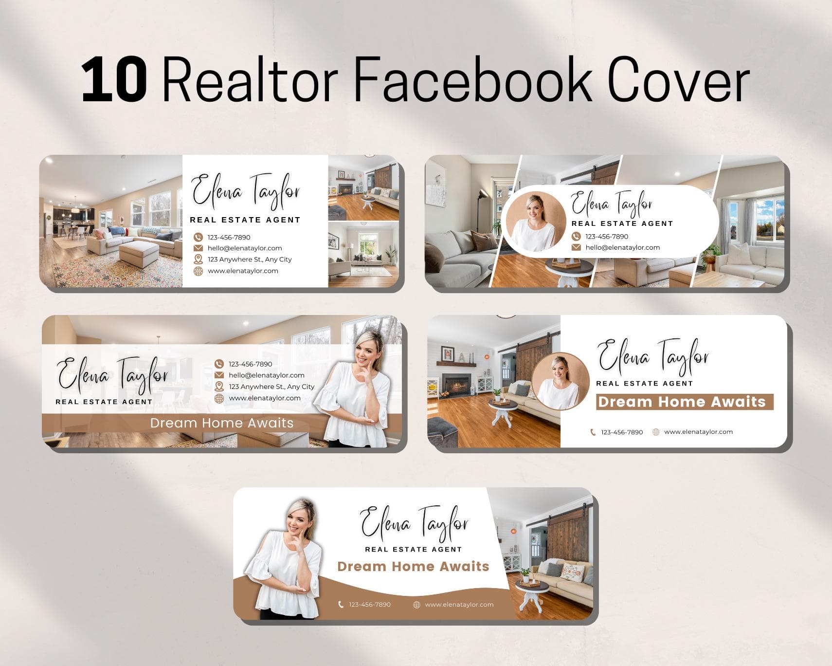 Realtor Facebook Cover, Real Estate Facebook Banner, Editable Canva Template