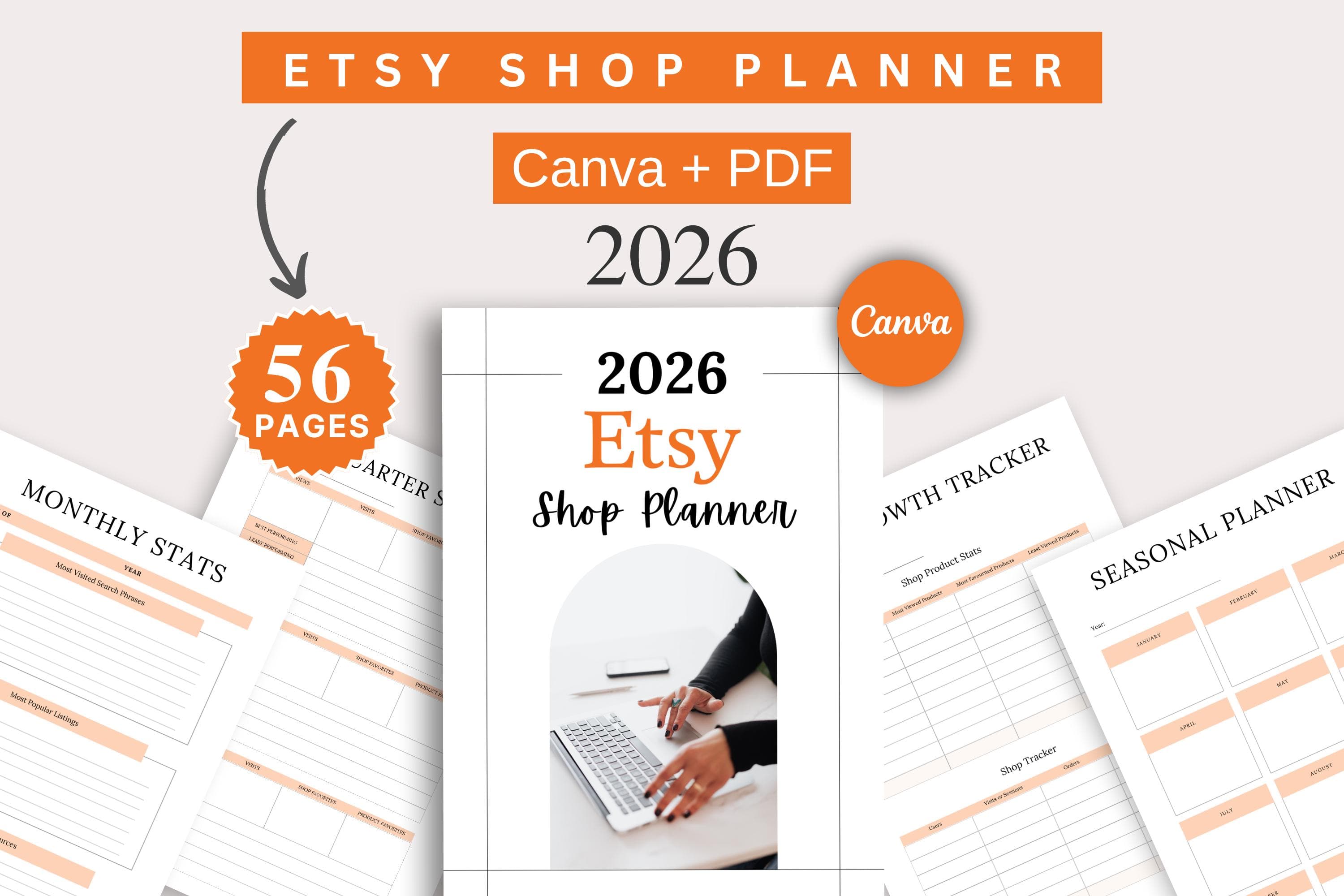 Etsy Shop Planner 2026 Canva Template, Printable PDF (Digital Download)