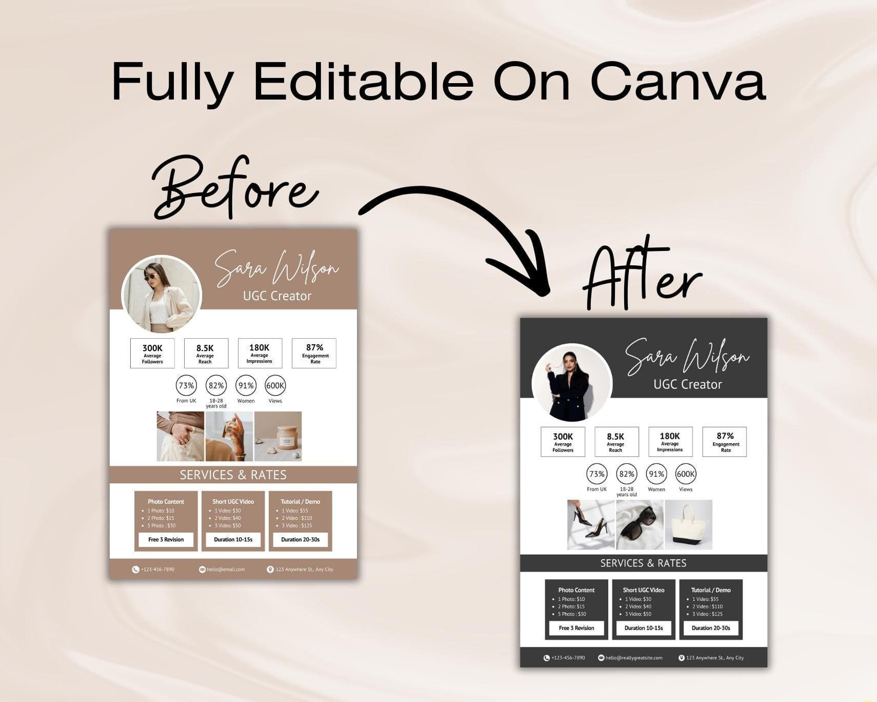UGC Rate Card, Canva Template, Content Creator Pricing - image 3