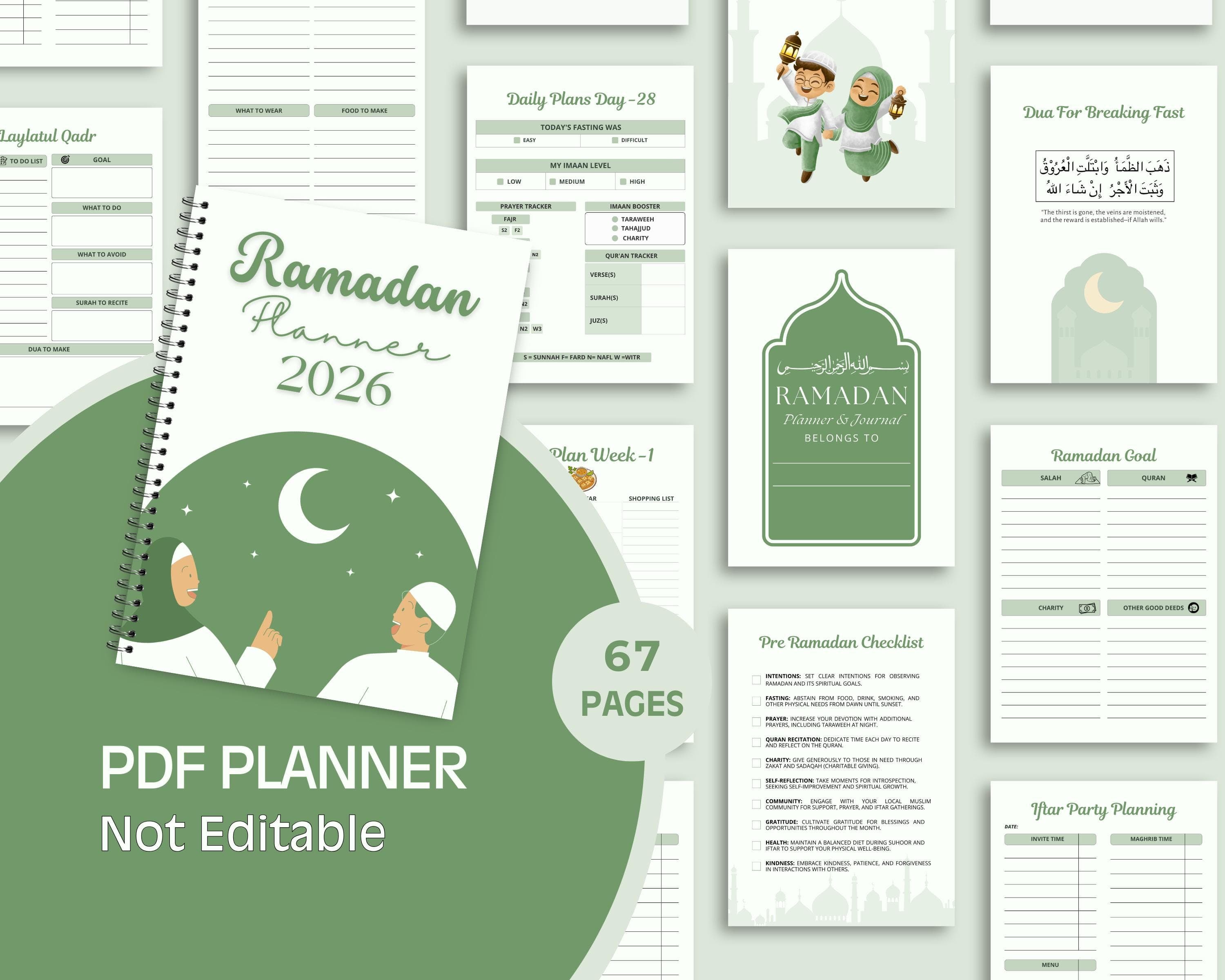 Ramadan Planner Printable 2026, Daily Tracker, Checklist, Journal (PDF Download) - image 5