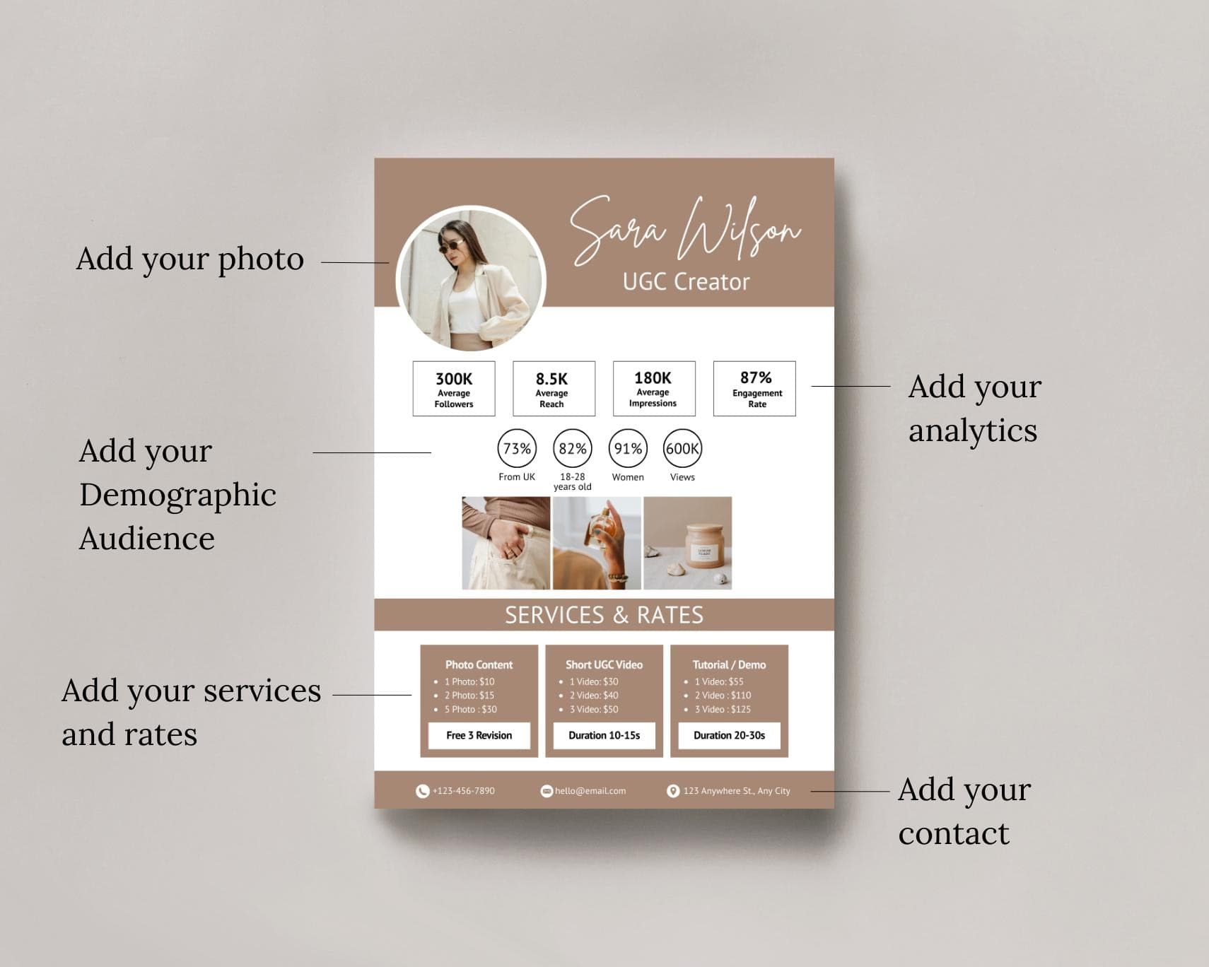 UGC Rate Card, Canva Template, Content Creator Pricing - image 4