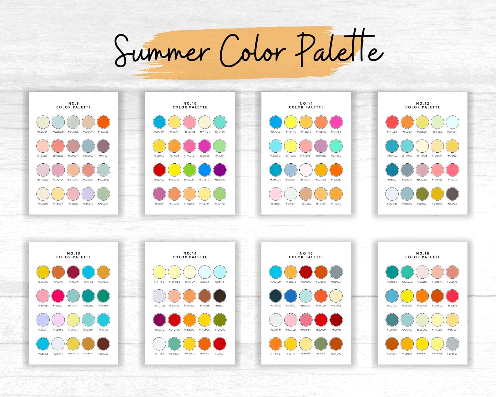 Summer Color Palette with 320 Hex Codes – Digital Download - image 2