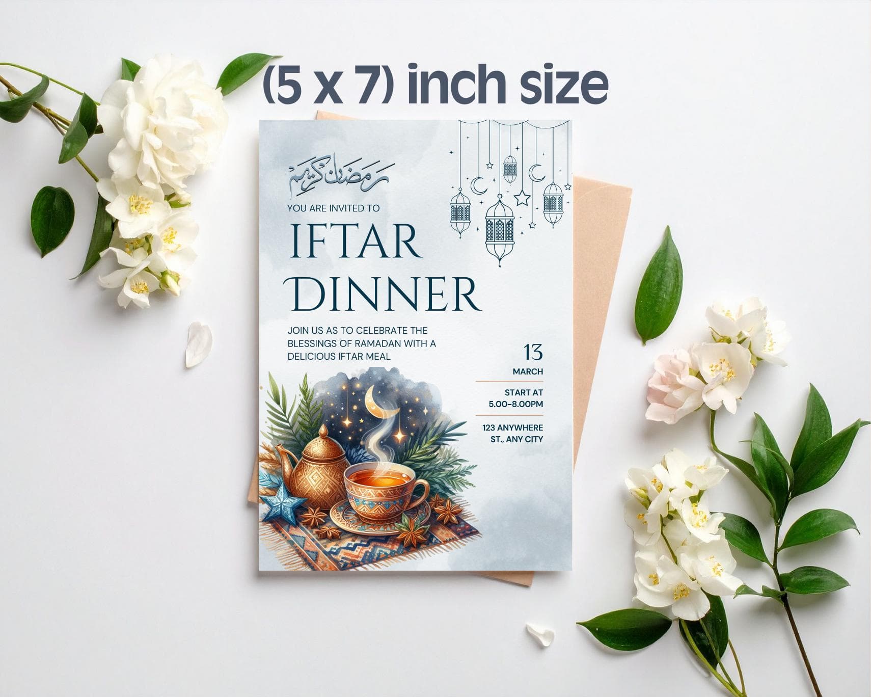 Iftar Invitation Canva Template, Ramadan Iftar Dinner, Printable PDF, Digital Download - image 5