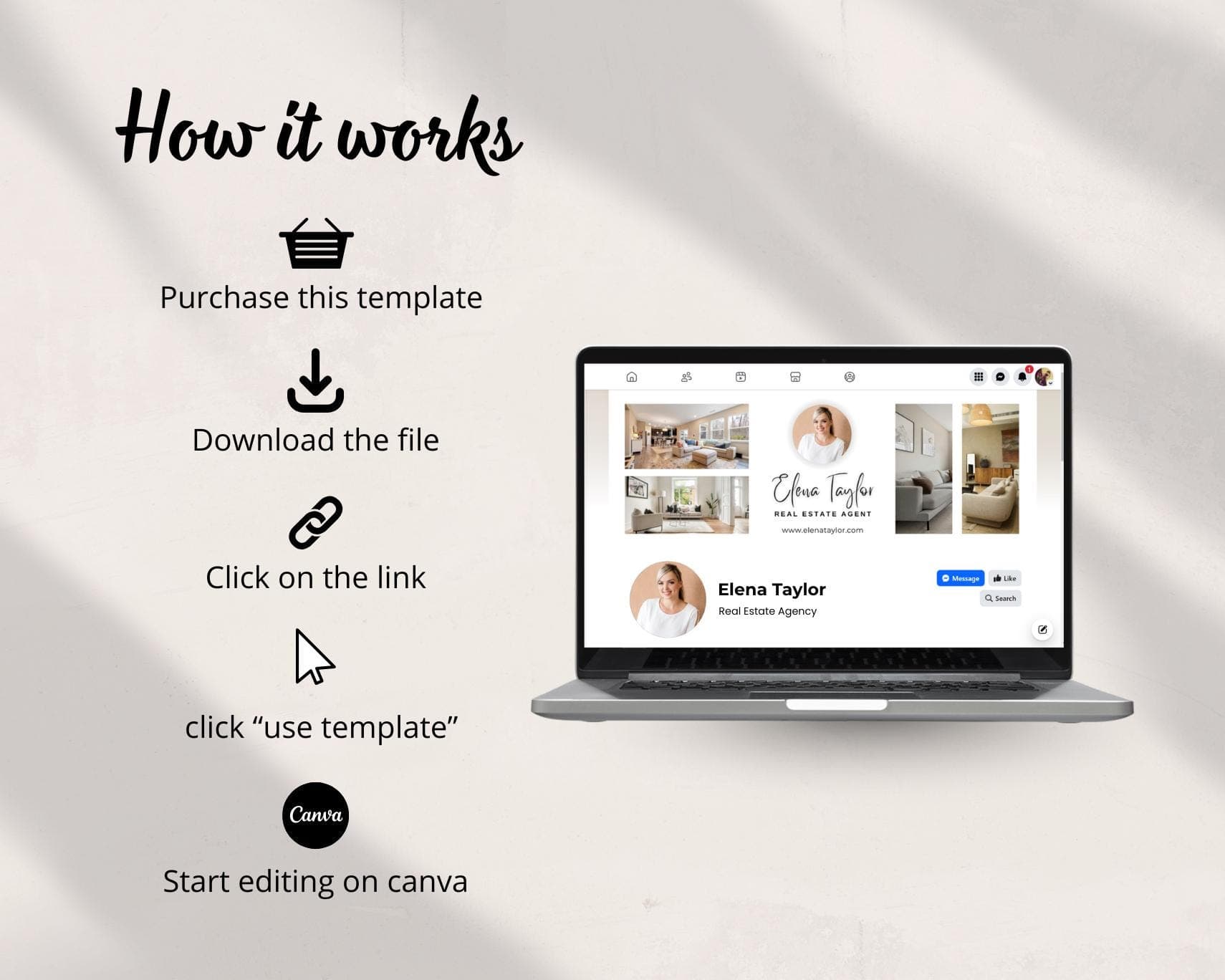 Realtor Facebook Cover, Real Estate Facebook Banner, Editable Canva Template - image 5