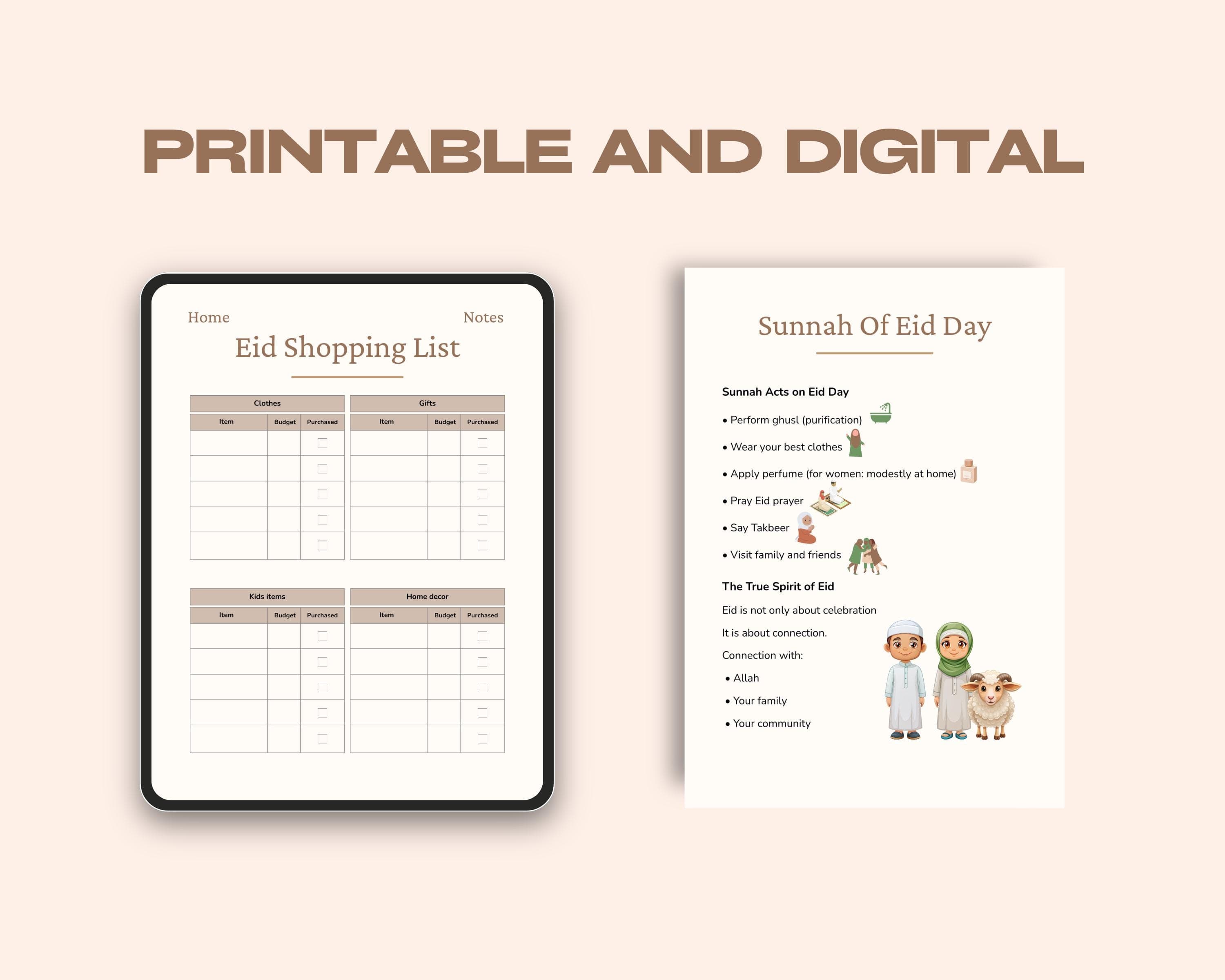 Eid Al Adha Planner 2026, Hyperlinked Digital Planner, Printable PDF (Instant Download) - image 3
