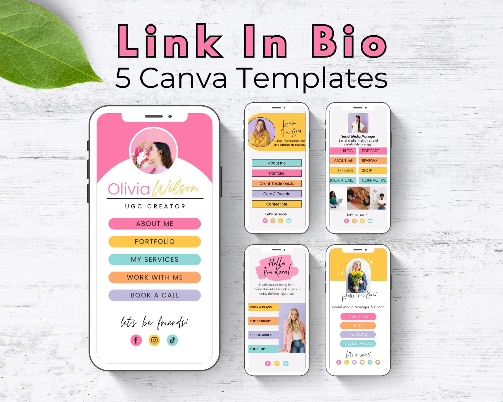 Instagram Link In Bio Canva Template, Colorful Design (Digital Download)