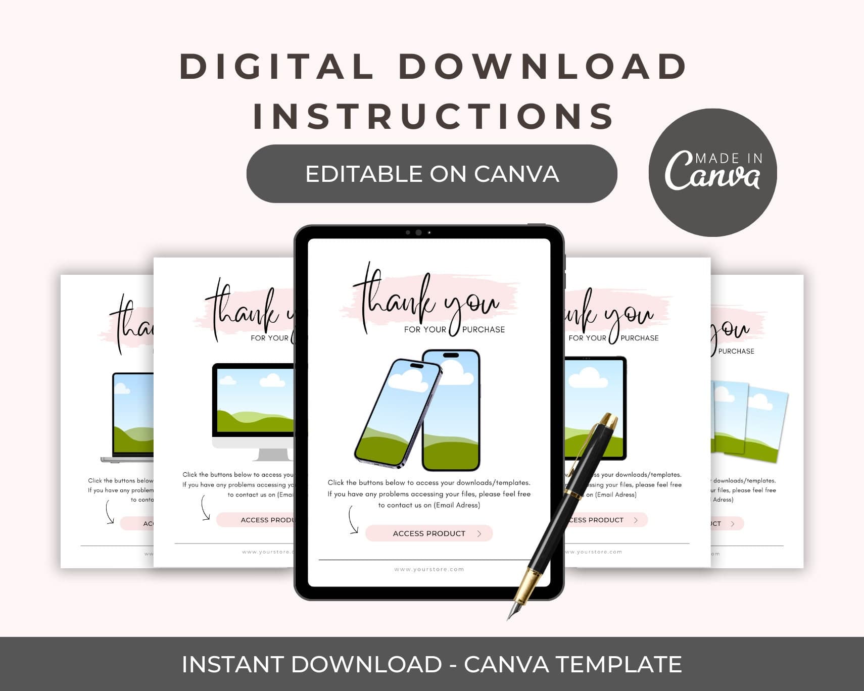 Canva Instruction Template: Digital Product Guide (Digital Download)