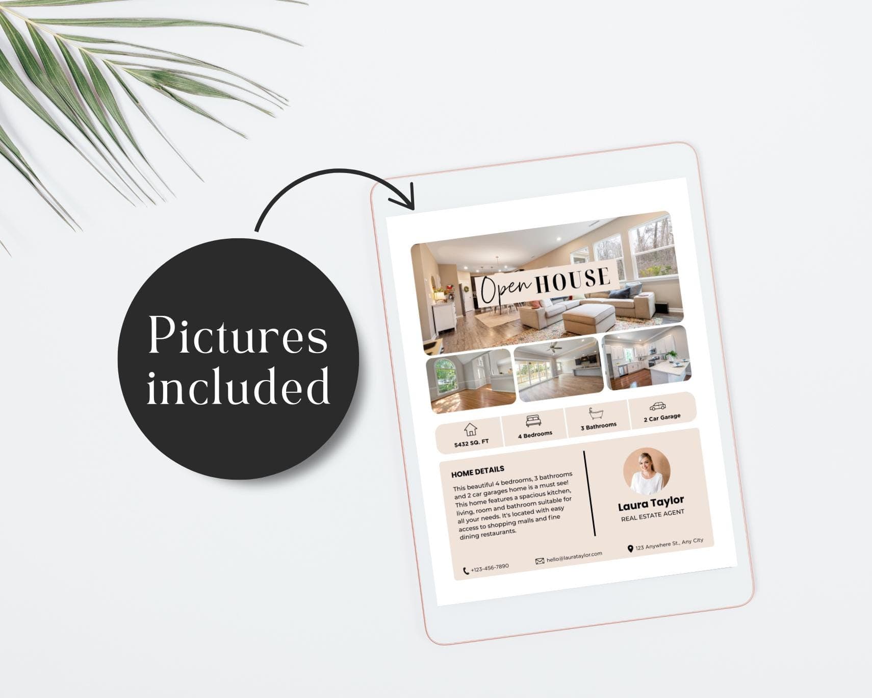 Brokers Open House Flyer Canva Template, Real Estate Editable Flyer, Property Listing - image 5
