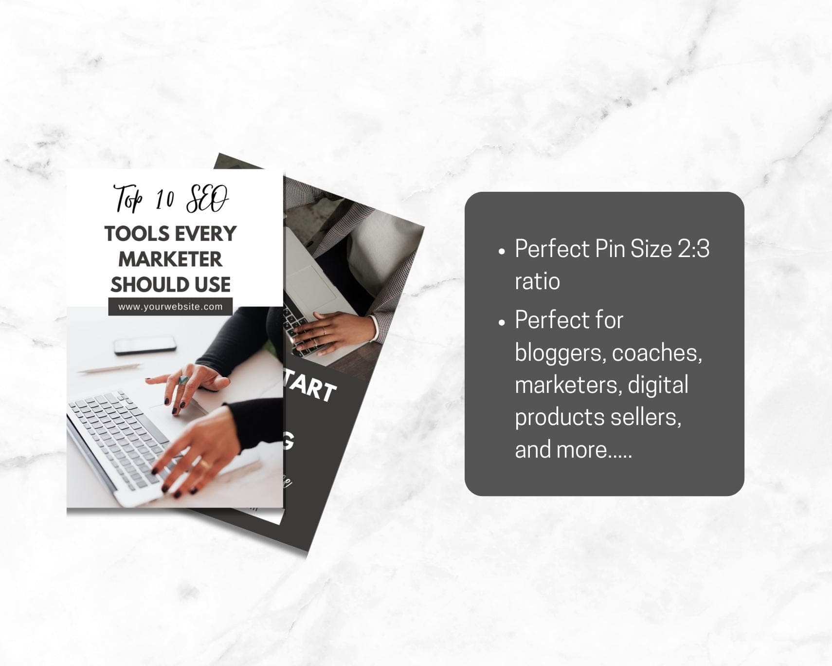 25 Pinterest Pin Canva Templates, Digital Marketing (Instant Download) - image 5