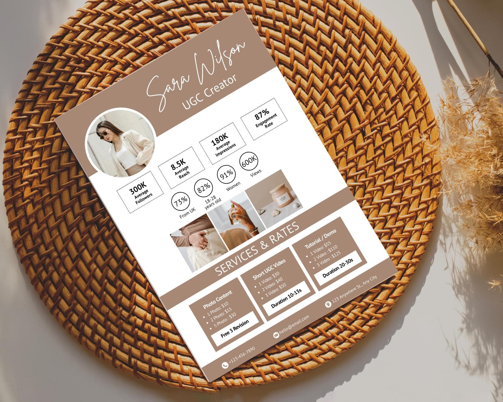 UGC Rate Card, Canva Template, Content Creator Pricing - image 5