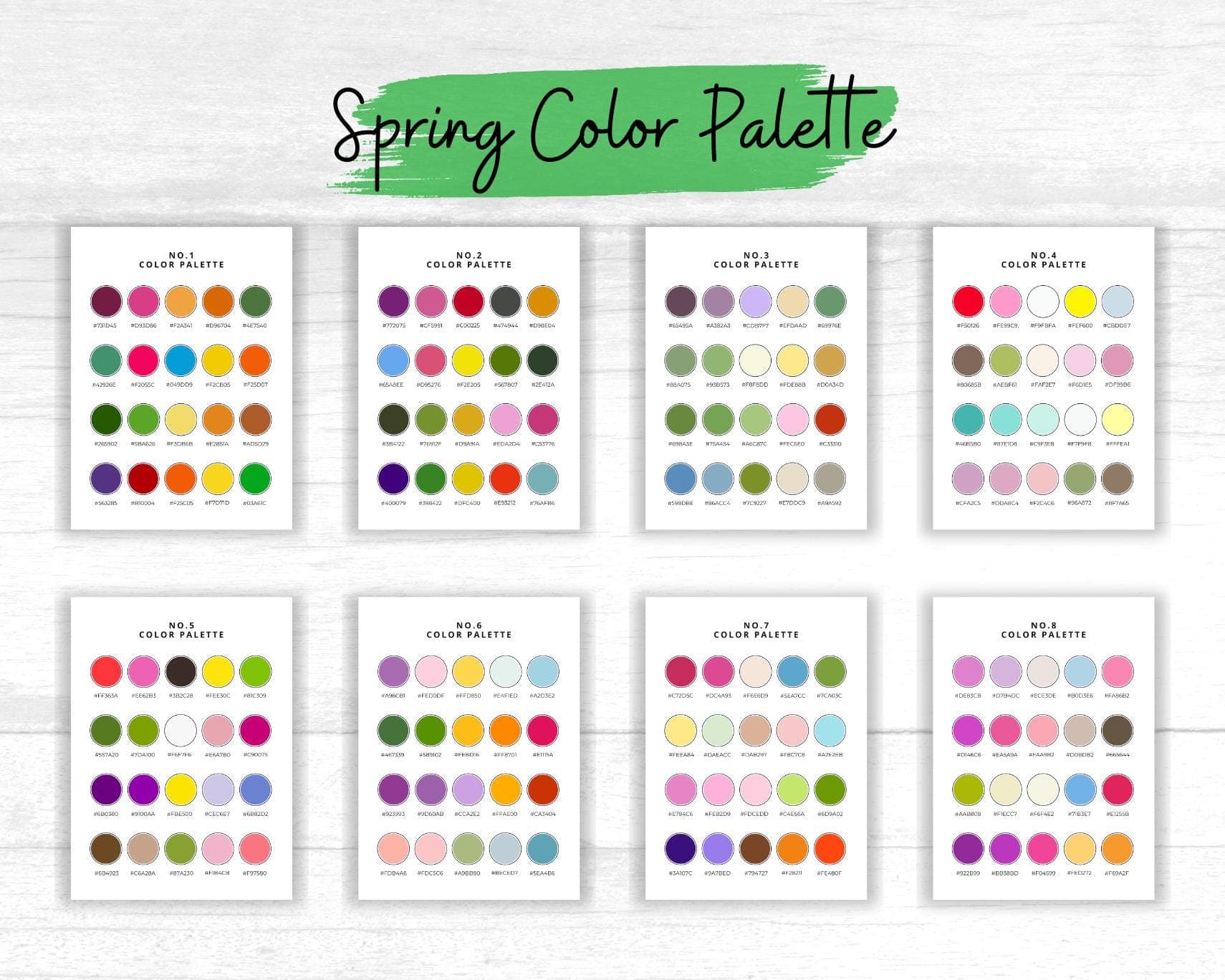 Spring Color Palette with 260 Hex Codes – Canva Template – Instant Download - image 3