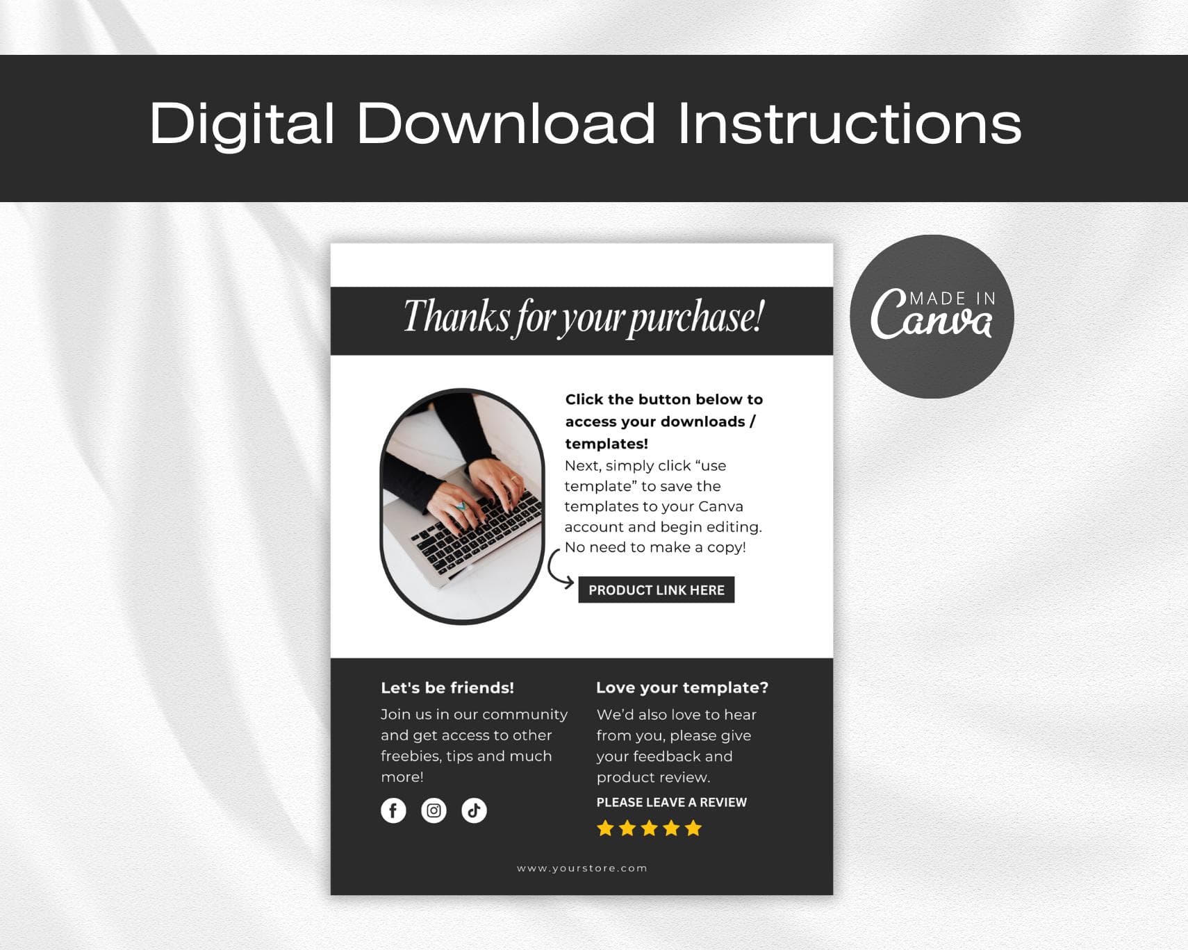 Canva Template Download Instructions, Digital Product Sellers (PDF)