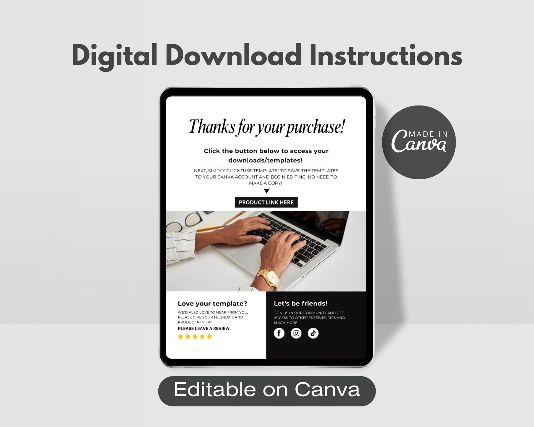 Canva Template Instructions Guide for Etsy Sellers (Digital Download)