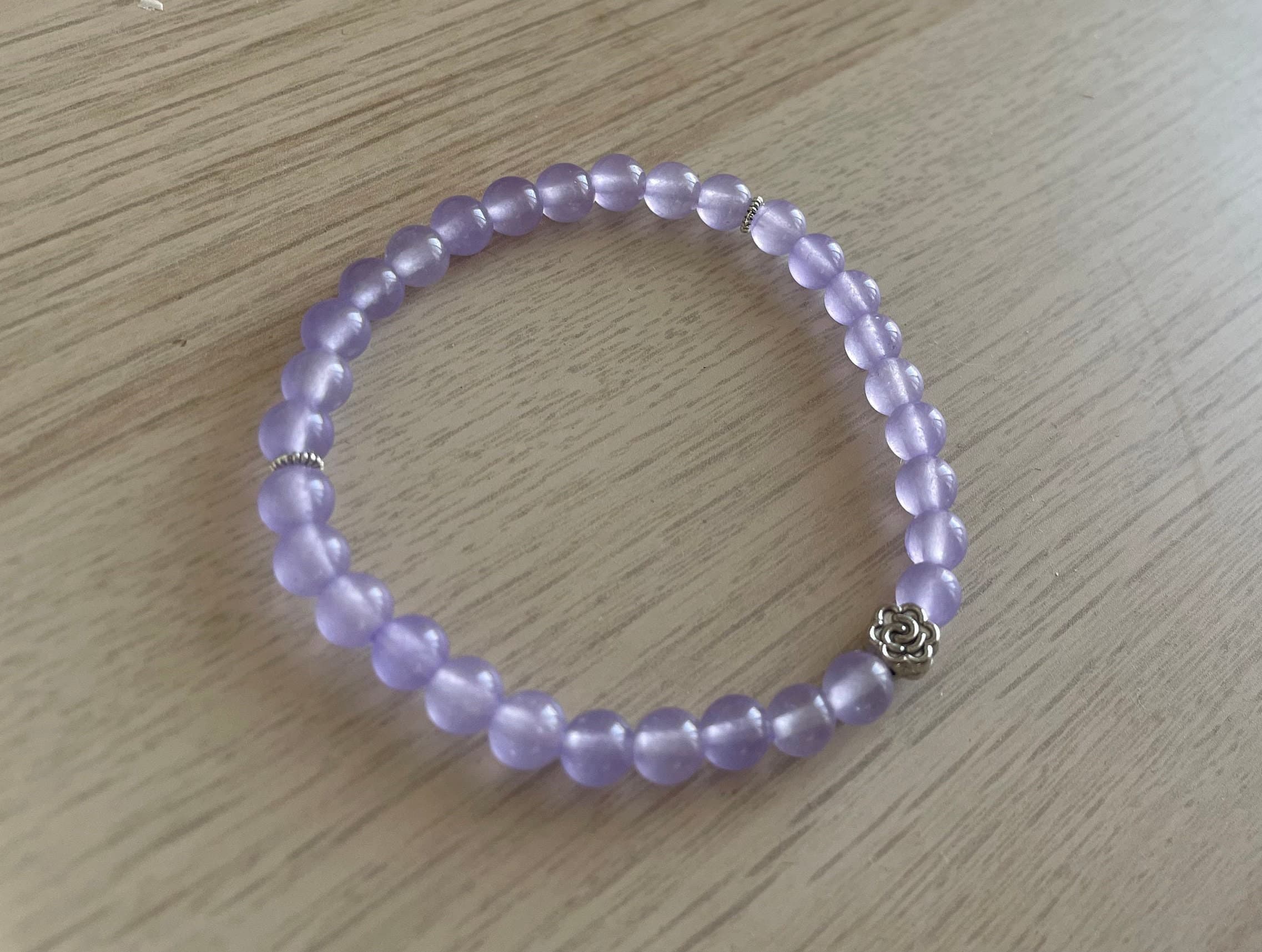 Lavender Dyed Jade Tasbih Bracelet (33 beads) - image 3