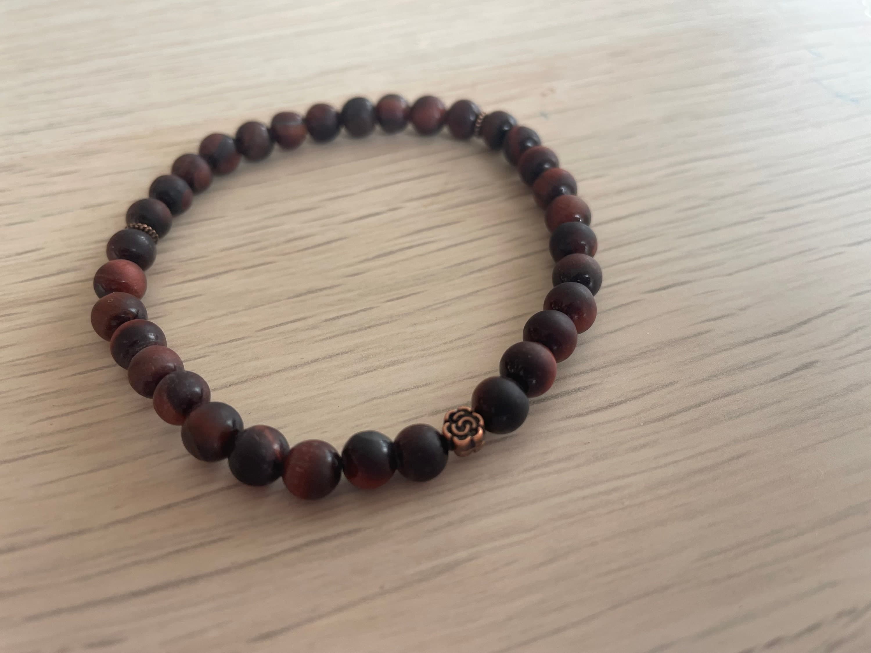 Matte Red Tiger's Eye Tasbih Bracelet (33 Beads) - image 3
