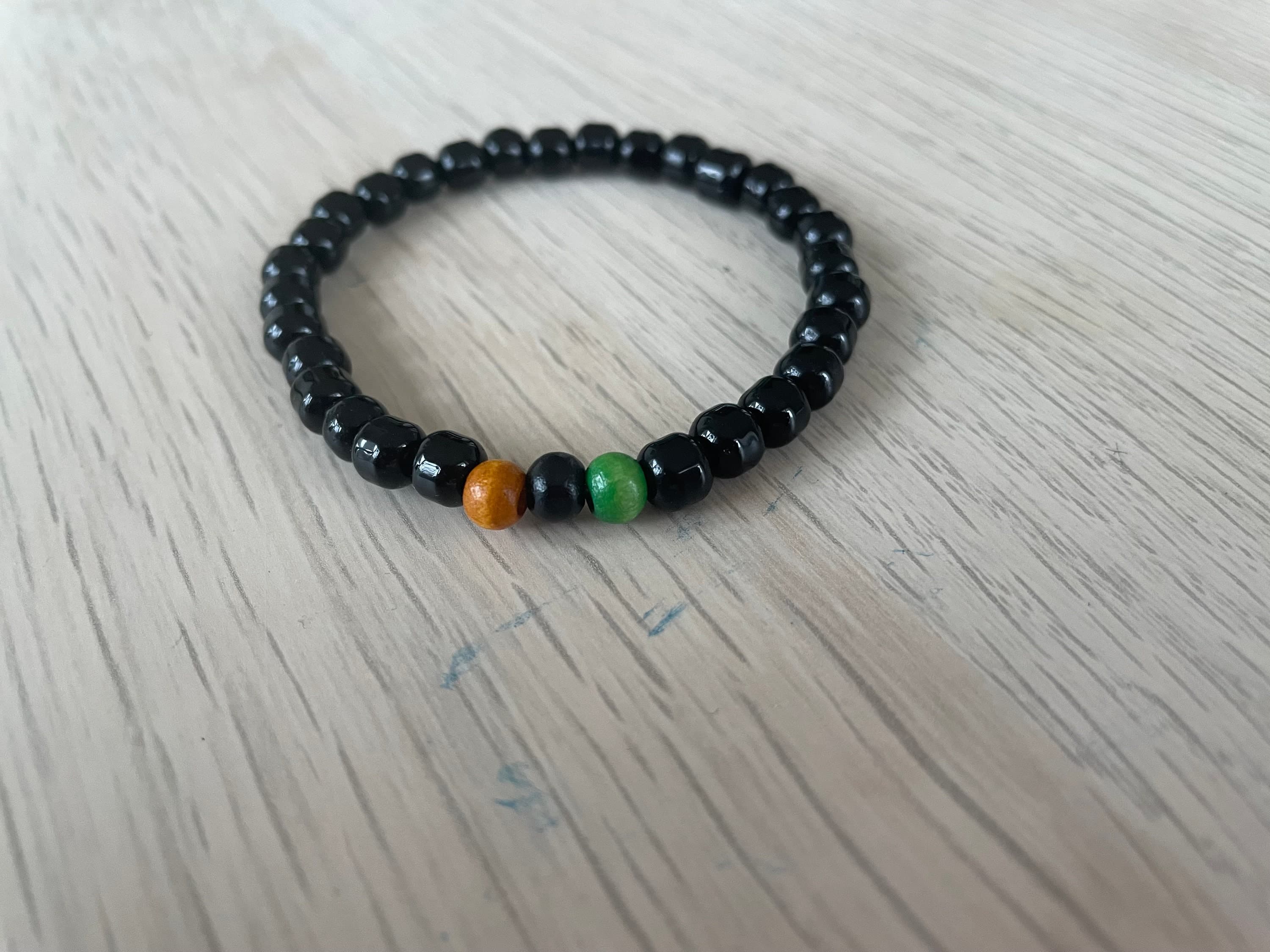 Black Glass Bead Bracelet - image 4
