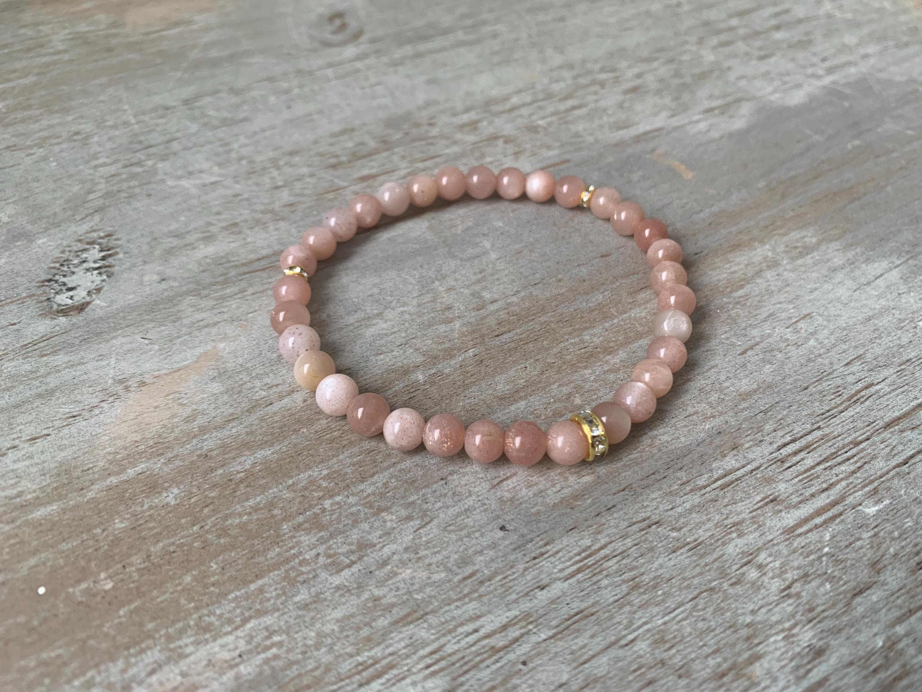 Peach Moonstone Tasbih Bracelet (33 beads)
