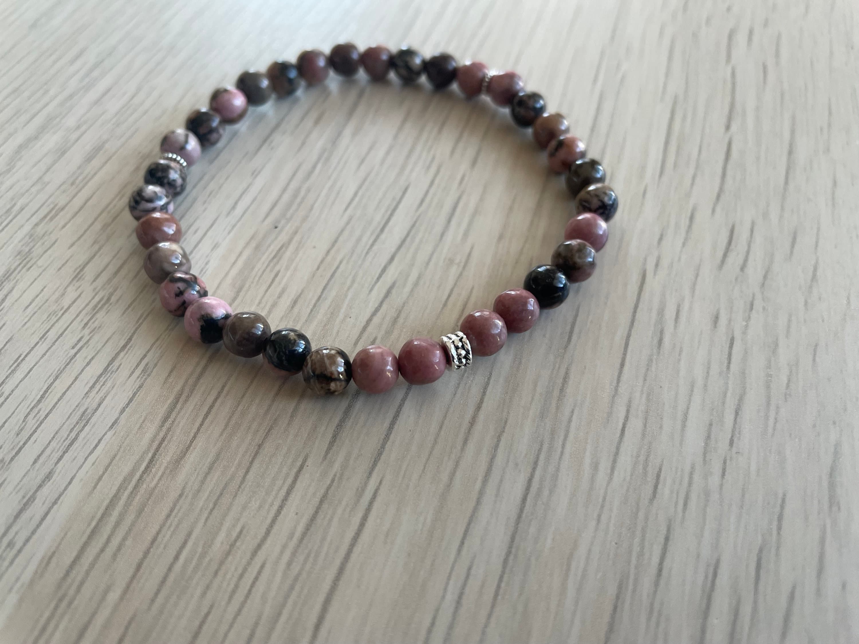 Pink and Black Rhodonite Tasbih Bracelet (33 Beads) - image 3