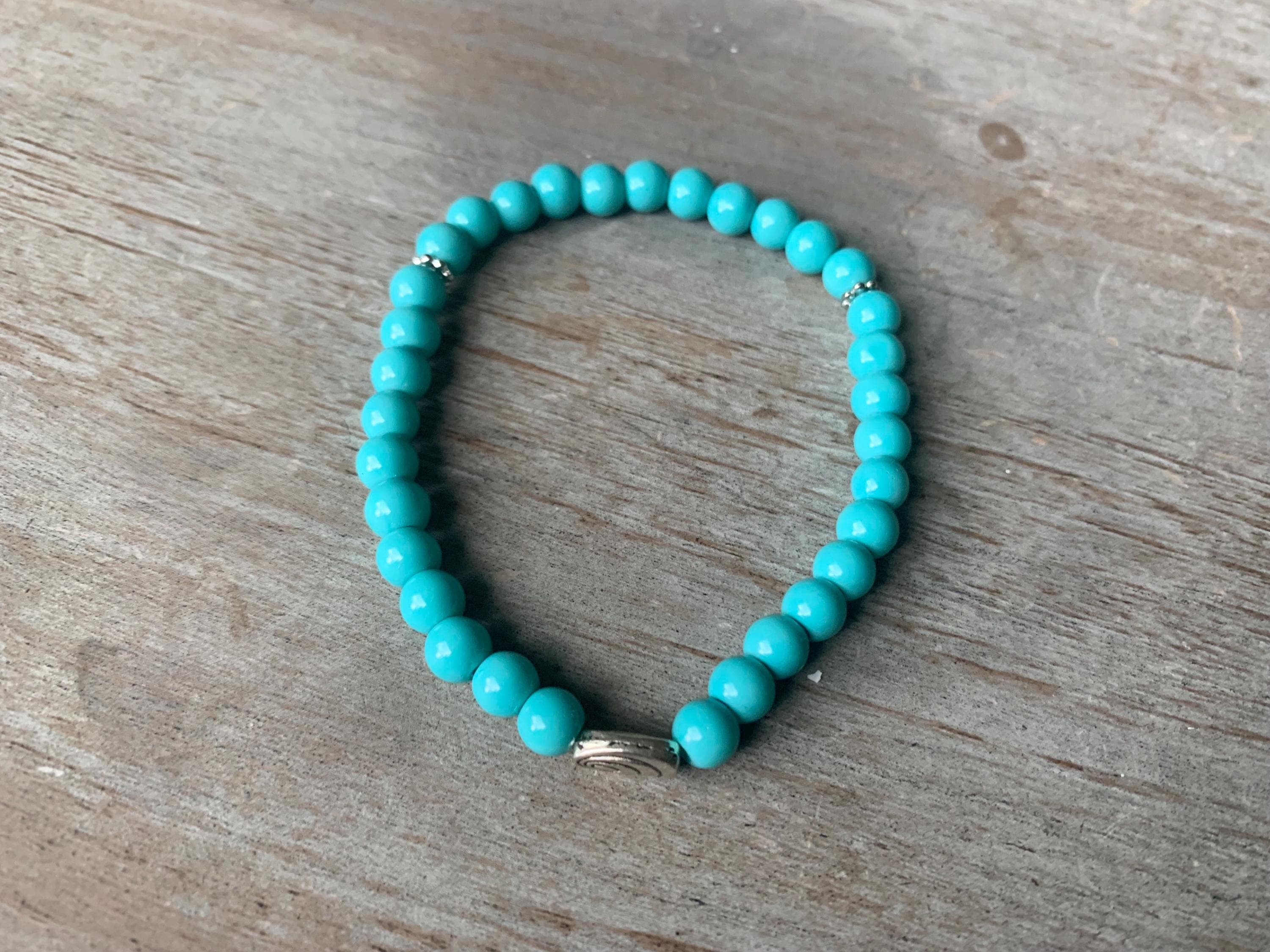 Teal Glass Bead Tasbih Bracelet (33 Beads) - image 5