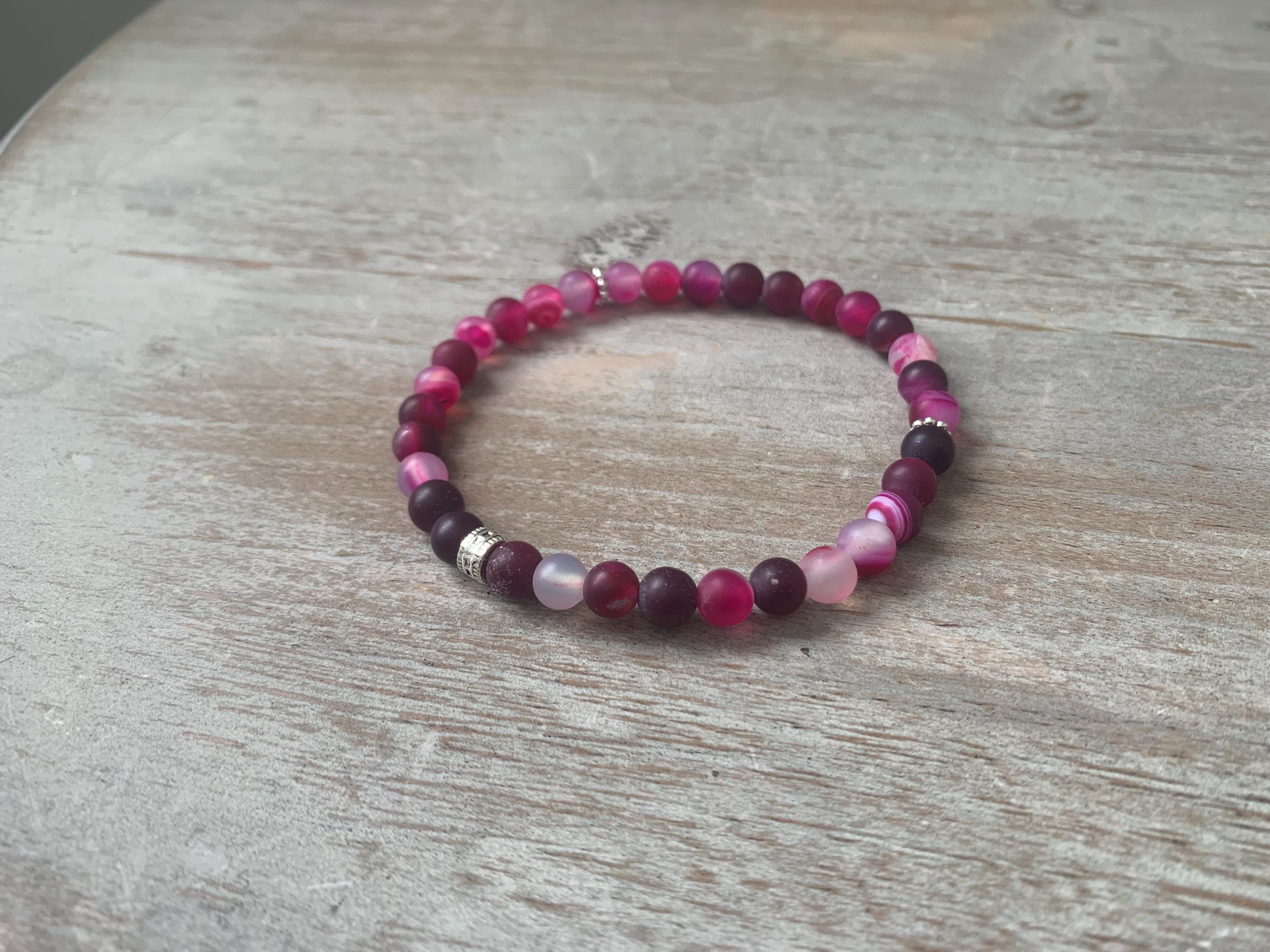 Pink Agate Tasbih Bracelet (33 beads)