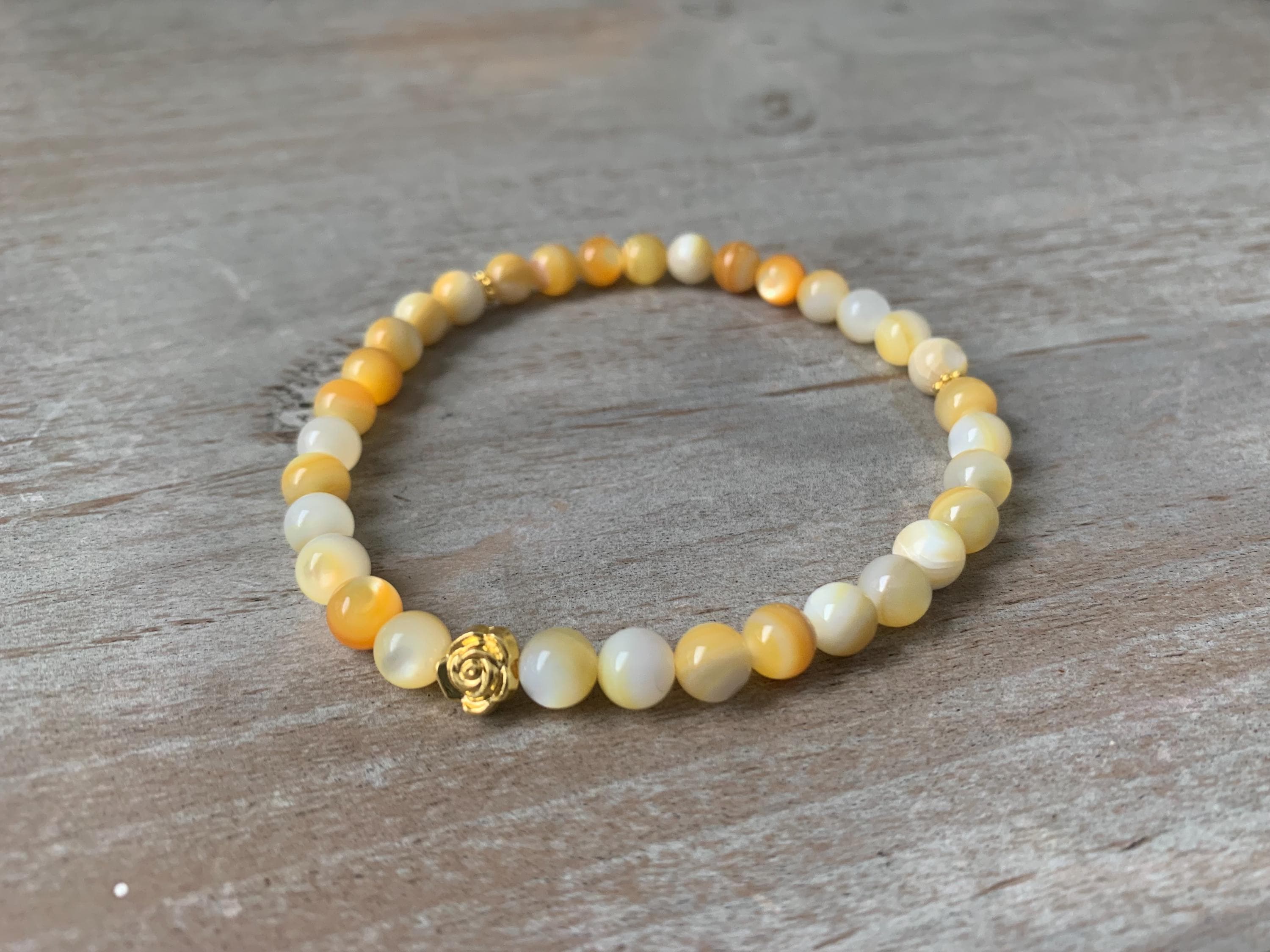 Yellow Shell Tasbih Bracelet (33 beads)