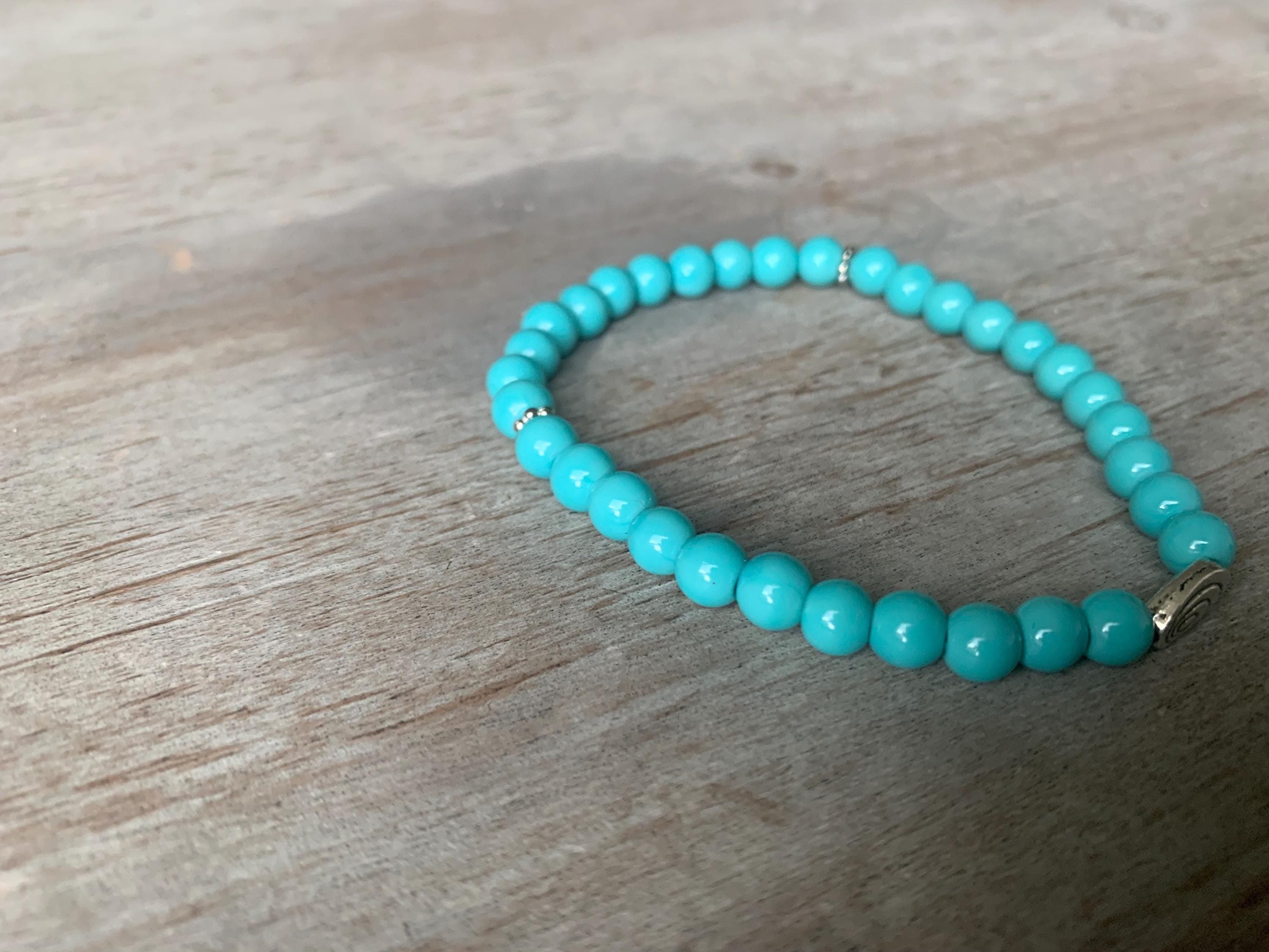 Teal Glass Bead Tasbih Bracelet (33 Beads) - image 4