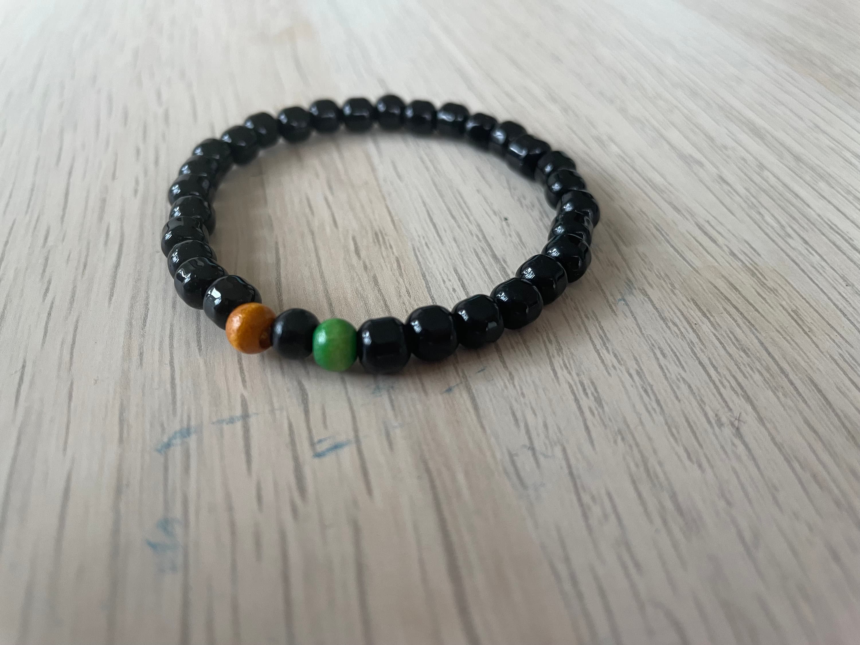 Black Glass Bead Bracelet - image 5