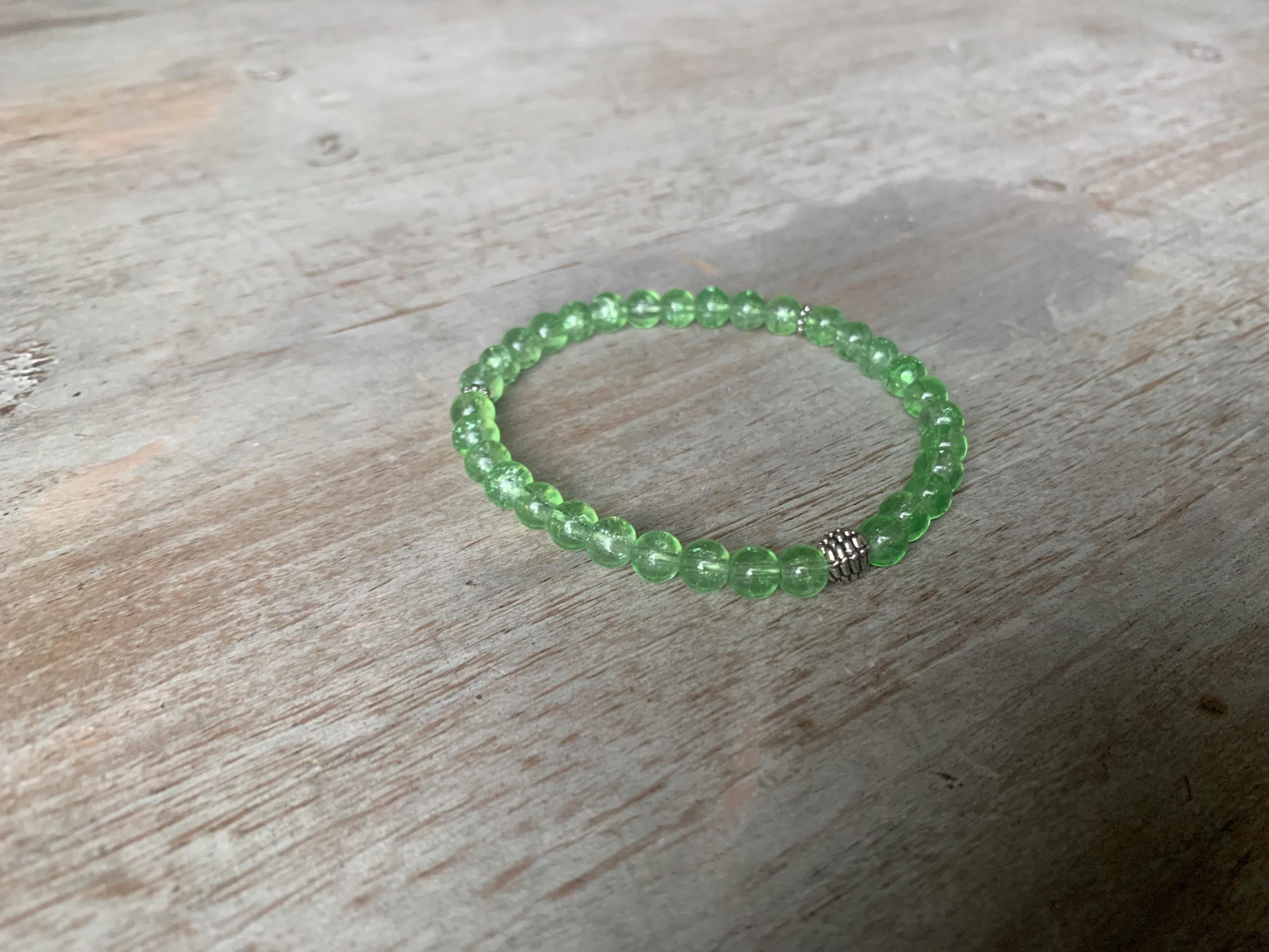 Green Cracked Glass Bead Tasbih Bracelet (33 Beads) - image 5