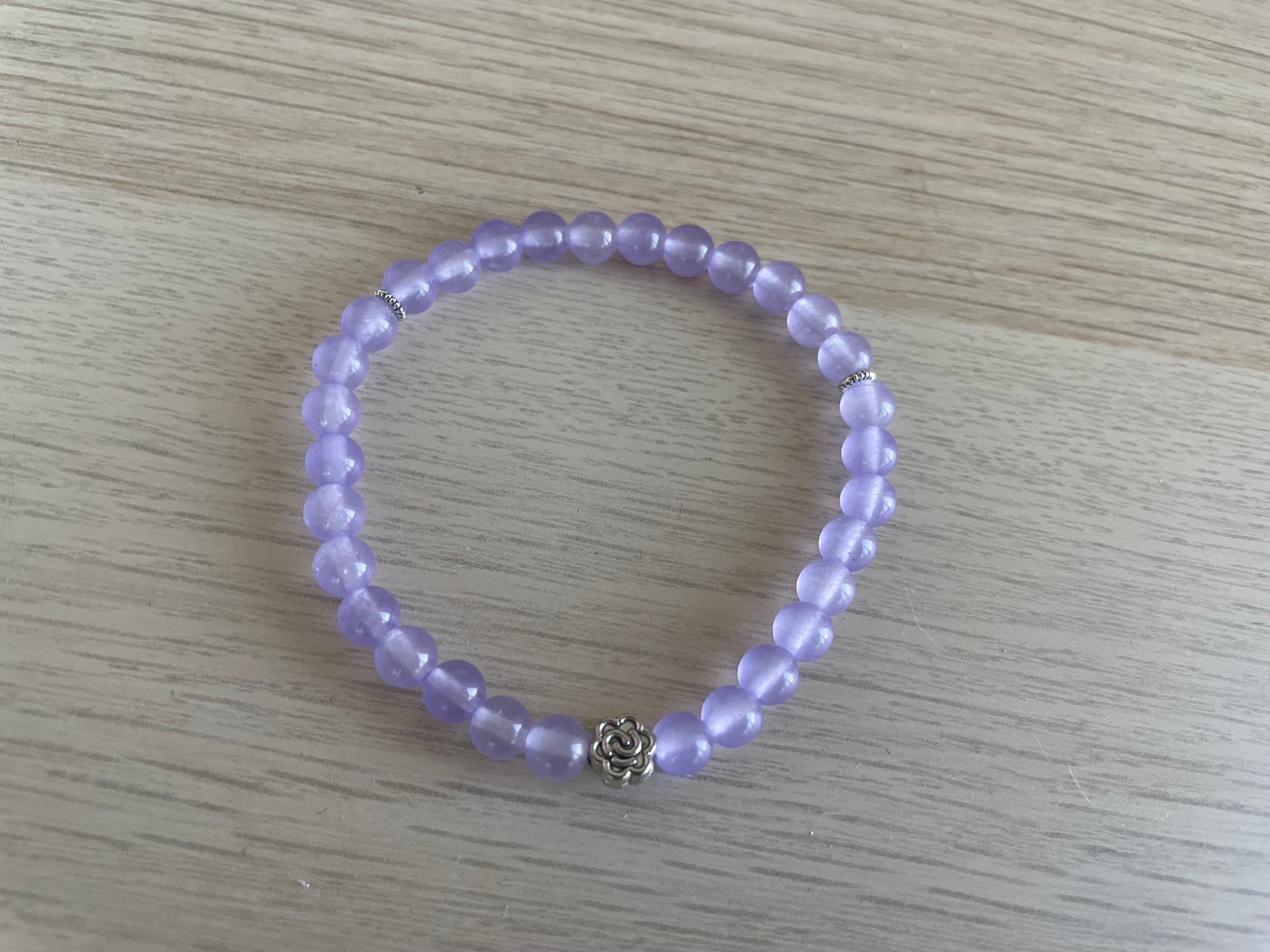 Lavender Dyed Jade Tasbih Bracelet (33 beads) - image 4
