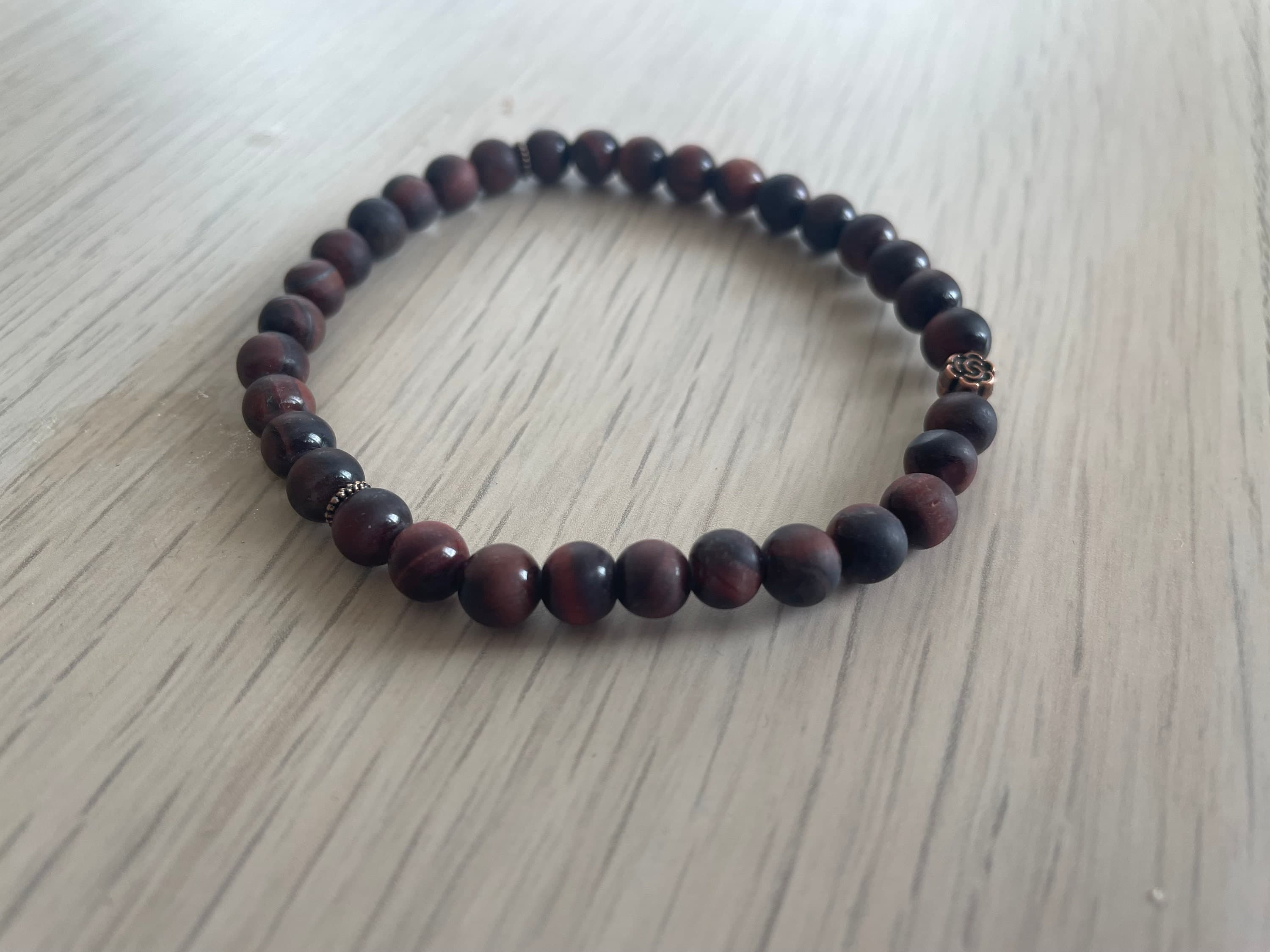 Matte Red Tiger's Eye Tasbih Bracelet (33 Beads) - image 4
