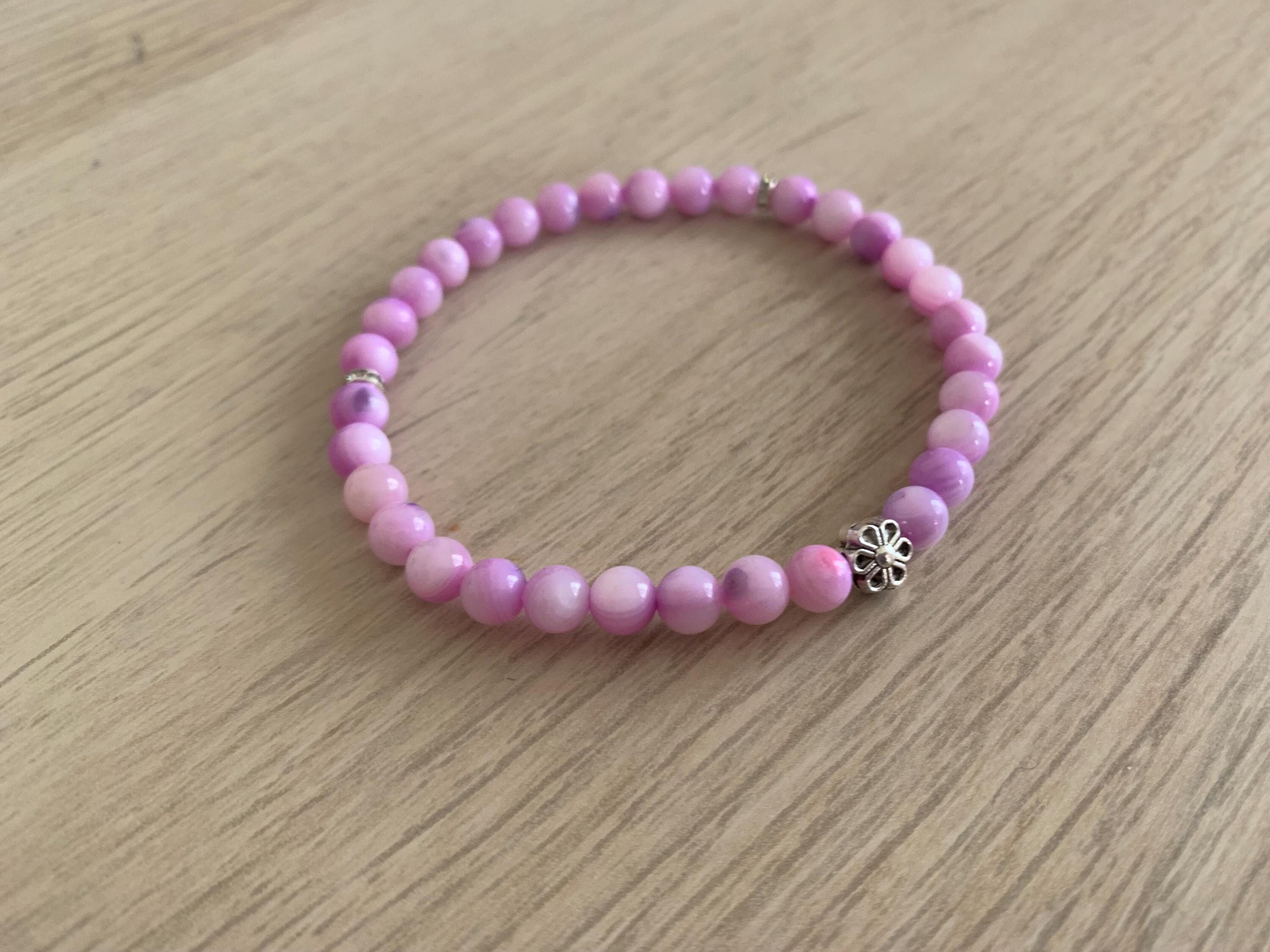 Purple Shell Bead Tasbih Bracelet (33 beads)