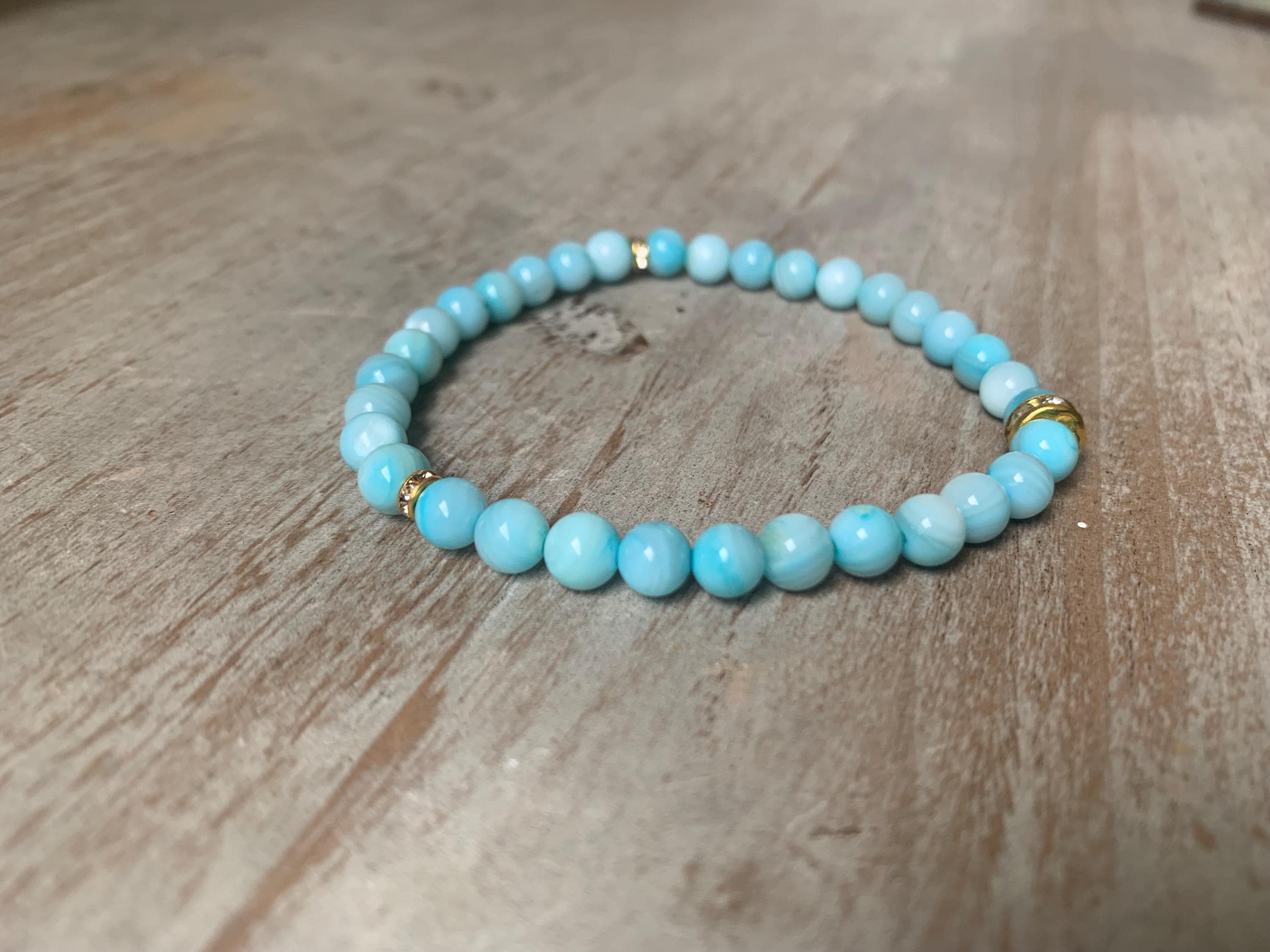 Light Blue Dyed Shell Tasbih Bracelet (33 beads) - image 4