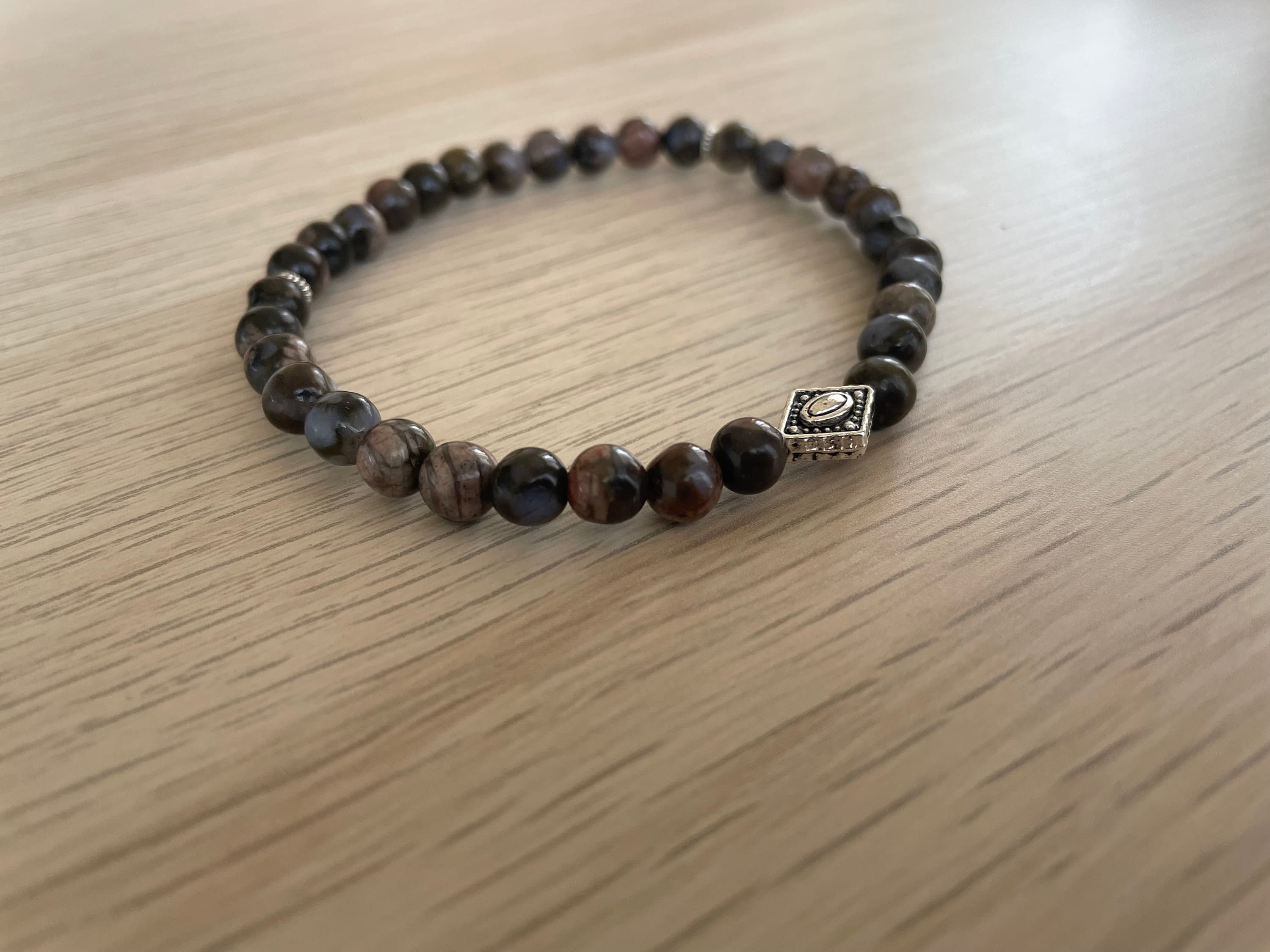 Blue Pattern Jasper Tasbih Bracelet - image 3