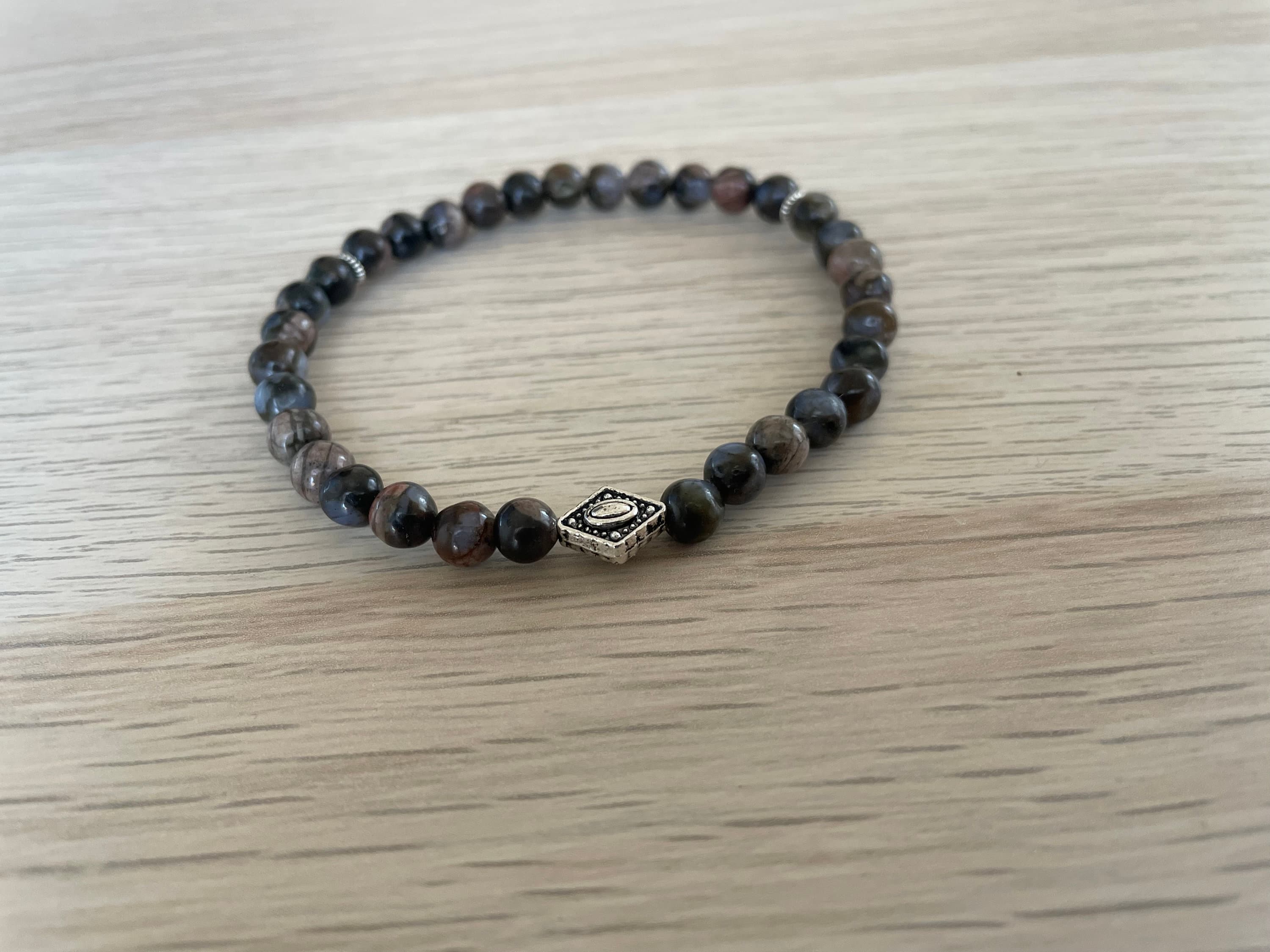 Blue Pattern Jasper Tasbih Bracelet - image 4
