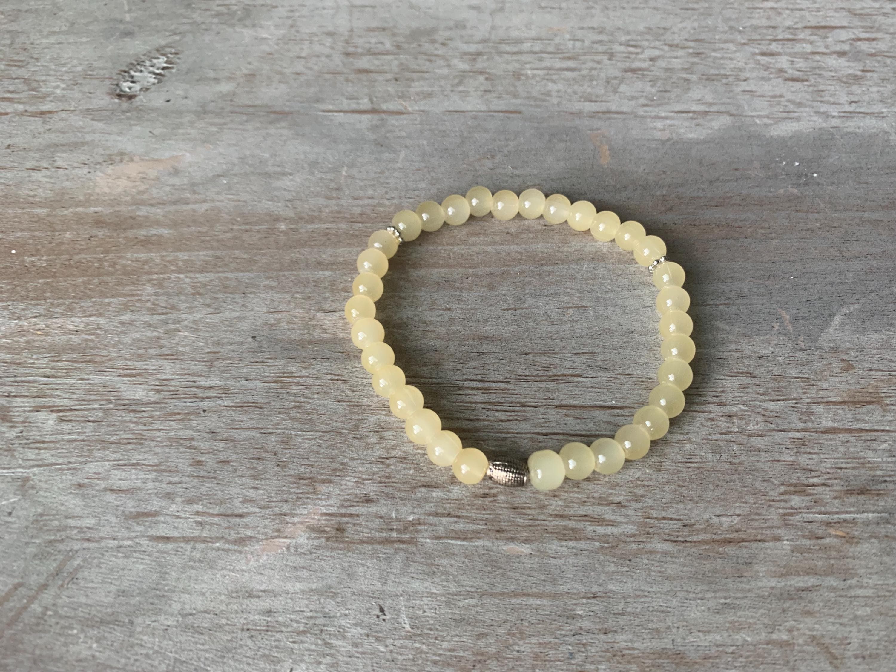Light Yellow Glass Bead Tasbih Bracelet (33 Beads) - image 3
