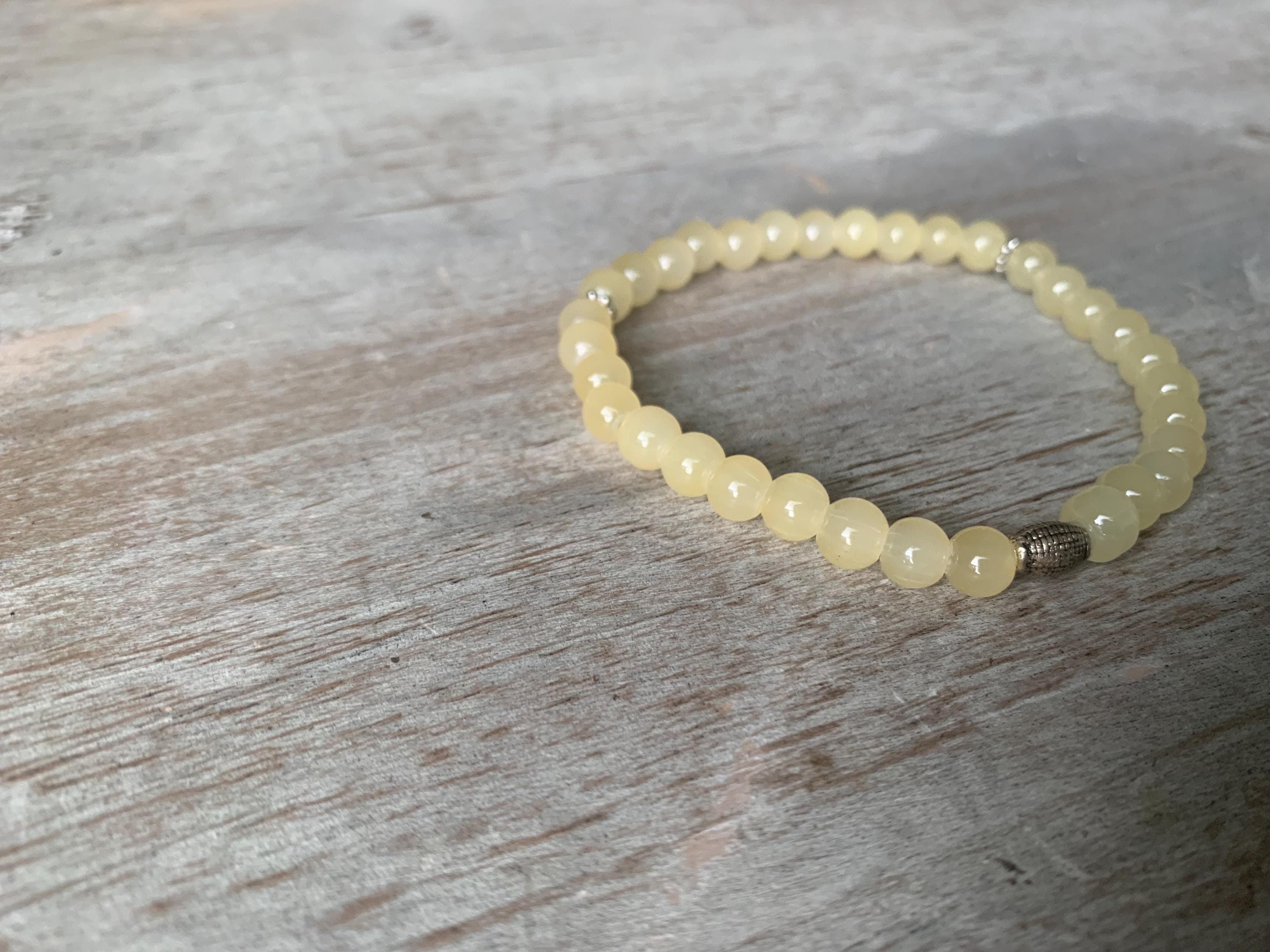 Light Yellow Glass Bead Tasbih Bracelet (33 Beads) - image 5