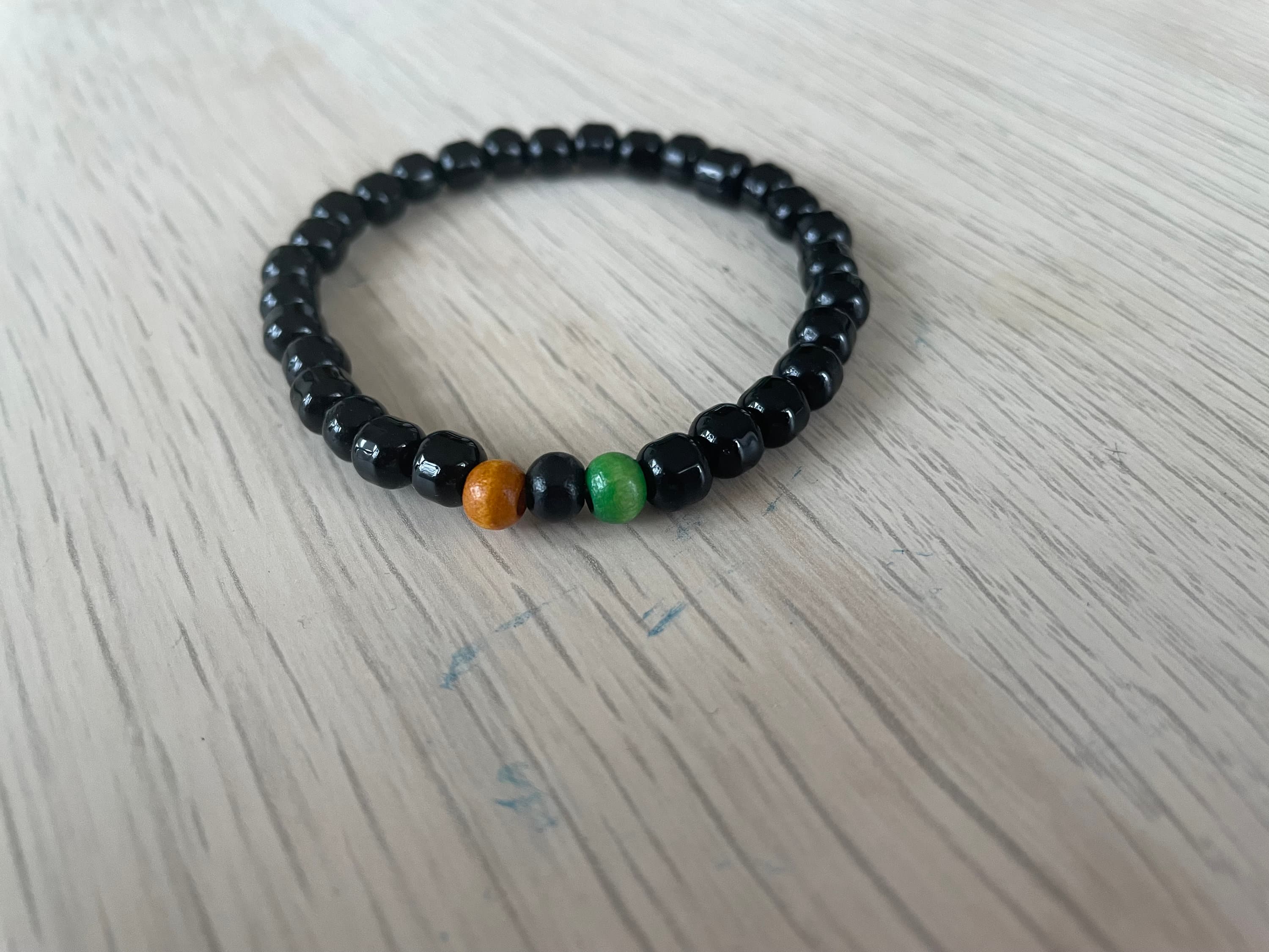 Black Glass Bead Bracelet - image 3