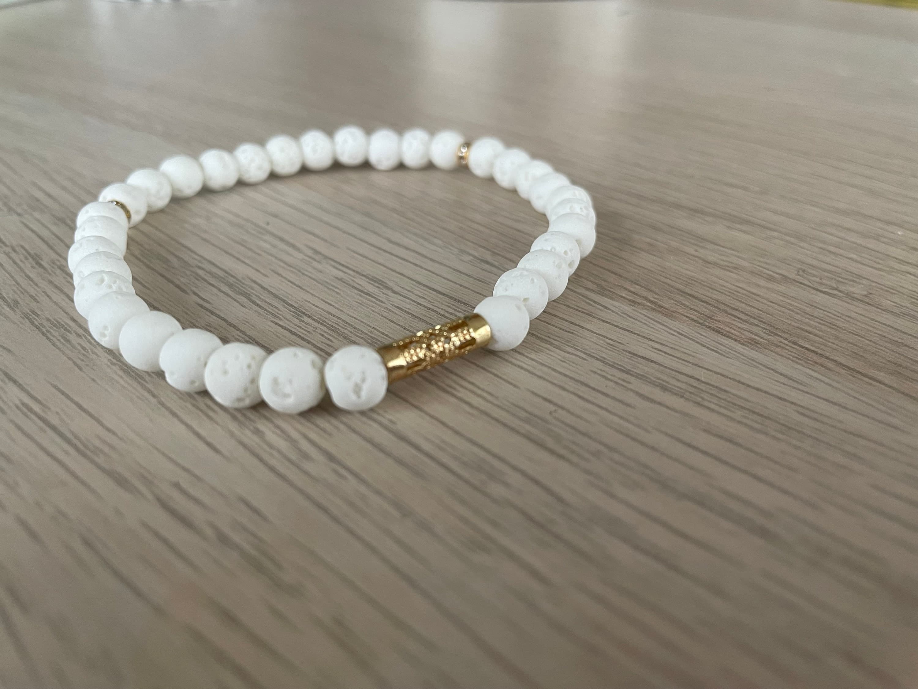 White Lava Stone Tasbih Bracelet (33 Beads) - image 4