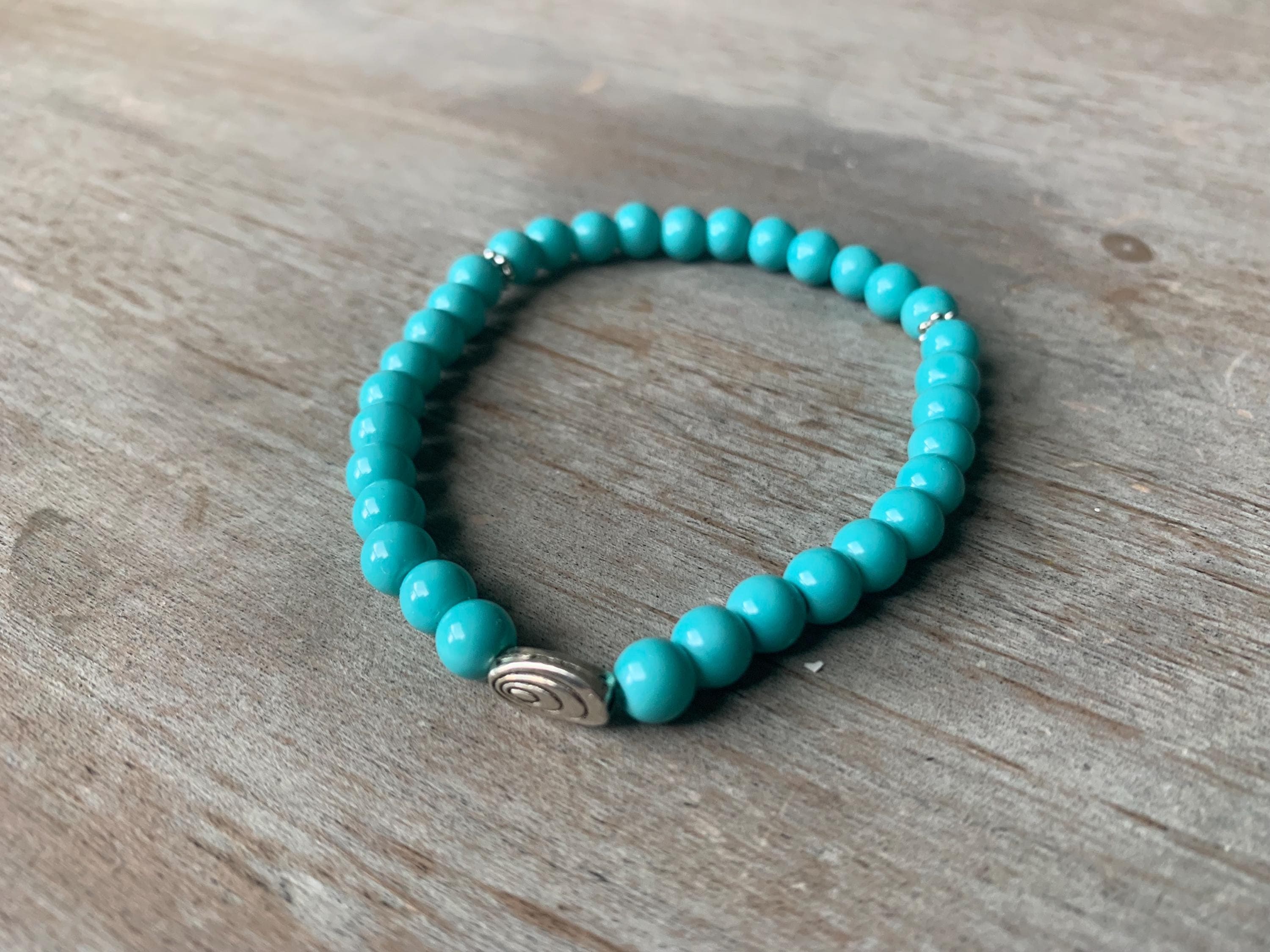 Teal Glass Bead Tasbih Bracelet (33 Beads)