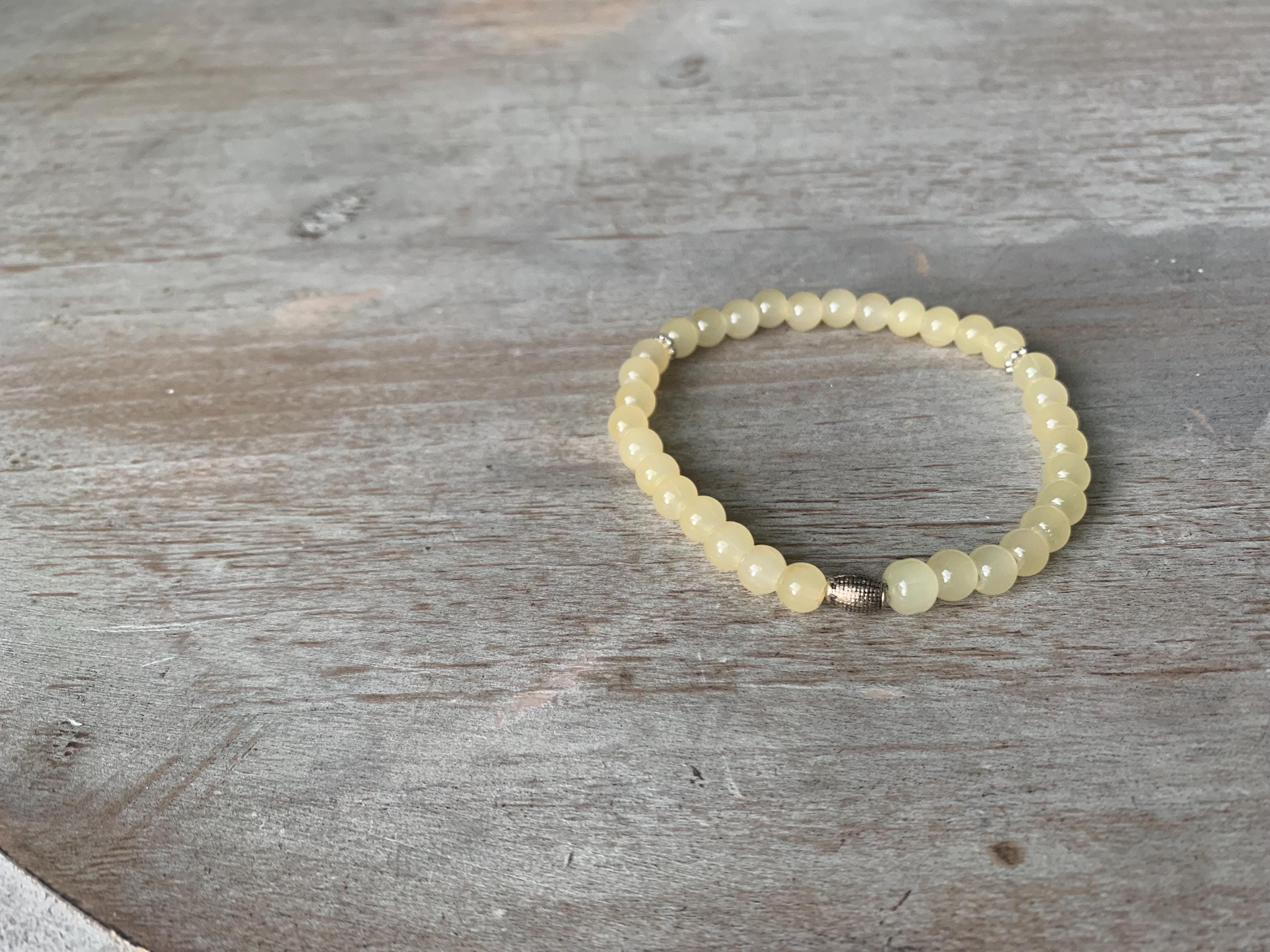 Light Yellow Glass Bead Tasbih Bracelet (33 Beads) - image 4