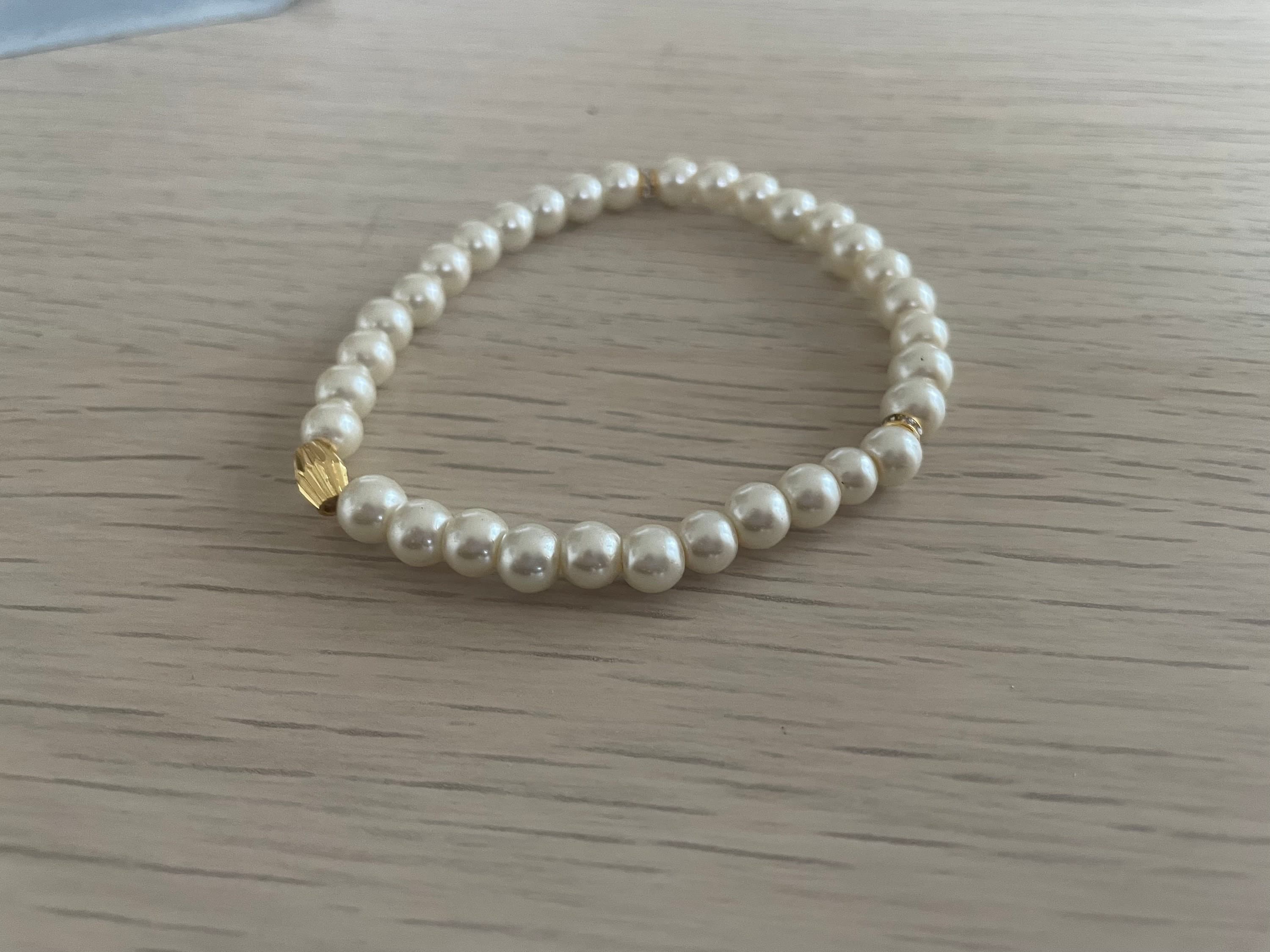 Ivory White Glass Bead Tasbih Bracelet (33 beads) - image 5