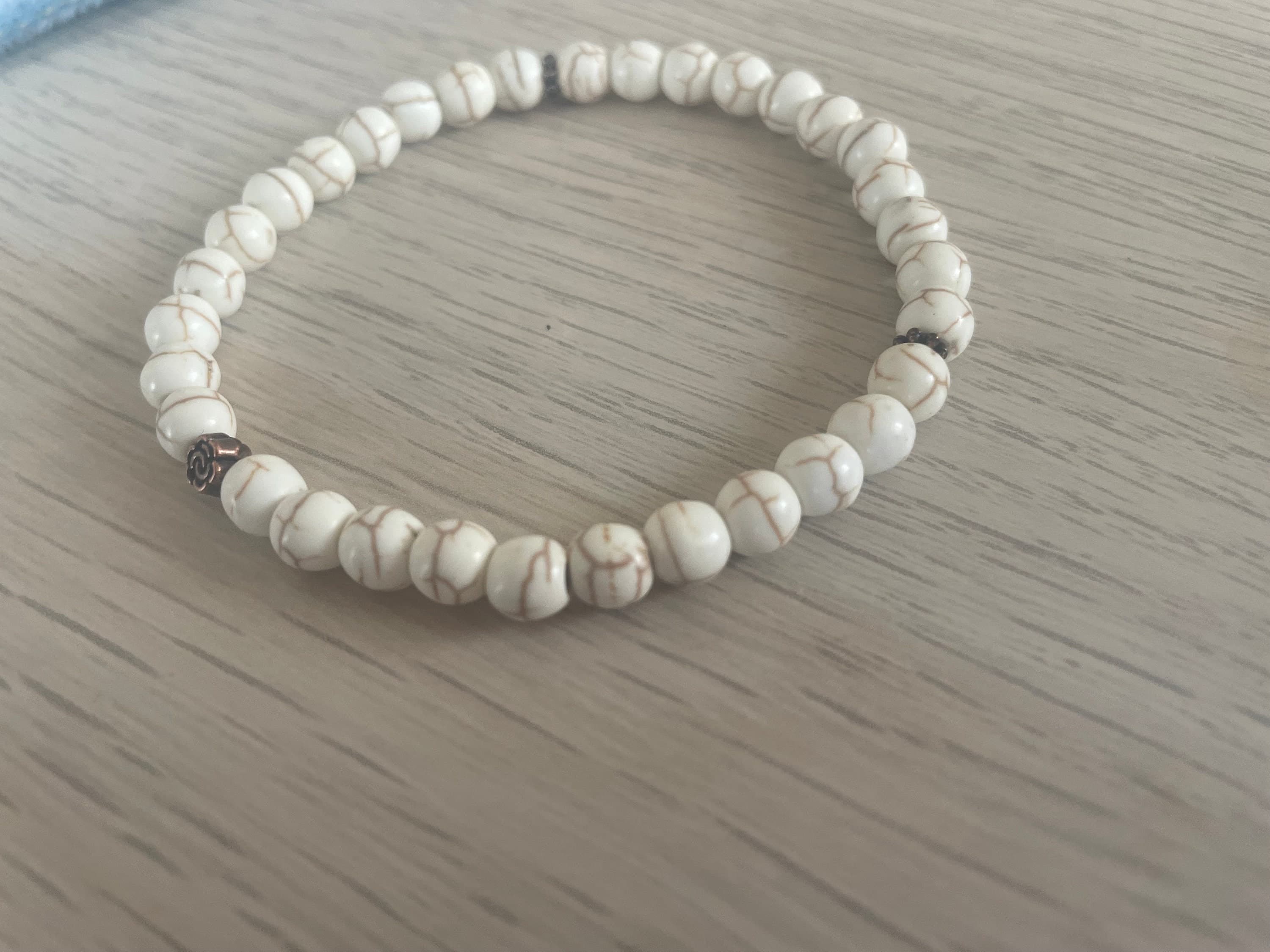White Powdered Turquoise Tasbih Bracelet (33 beads) - image 4