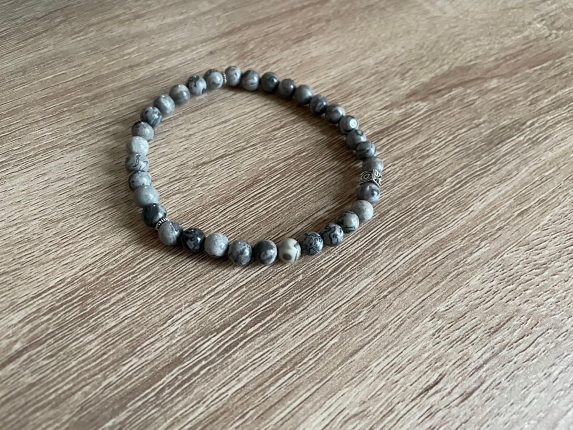 Map Stone Picasso Jasper Tasbih Bracelet (33 beads) - image 3