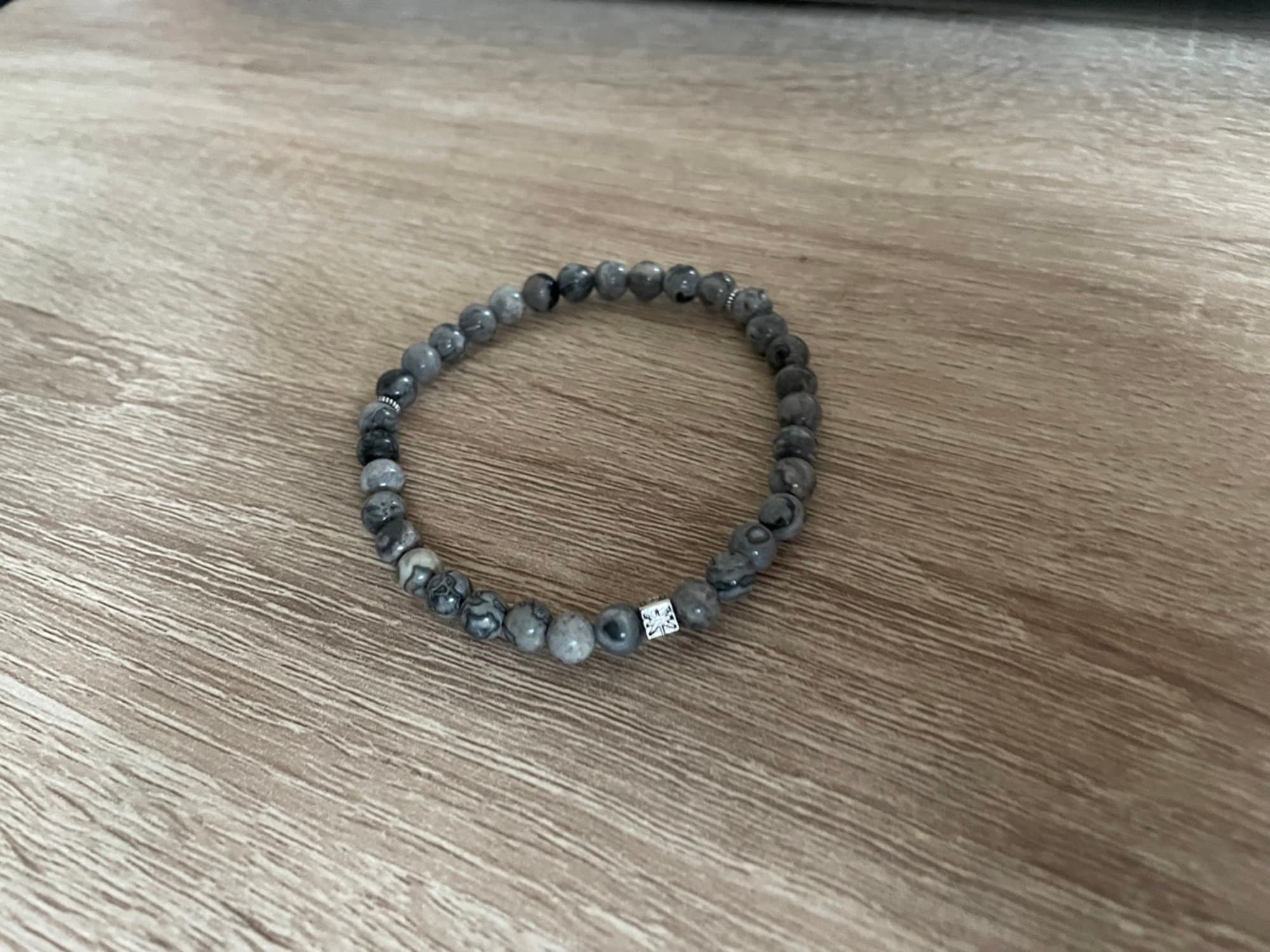 Map Stone Picasso Jasper Tasbih Bracelet (33 beads)