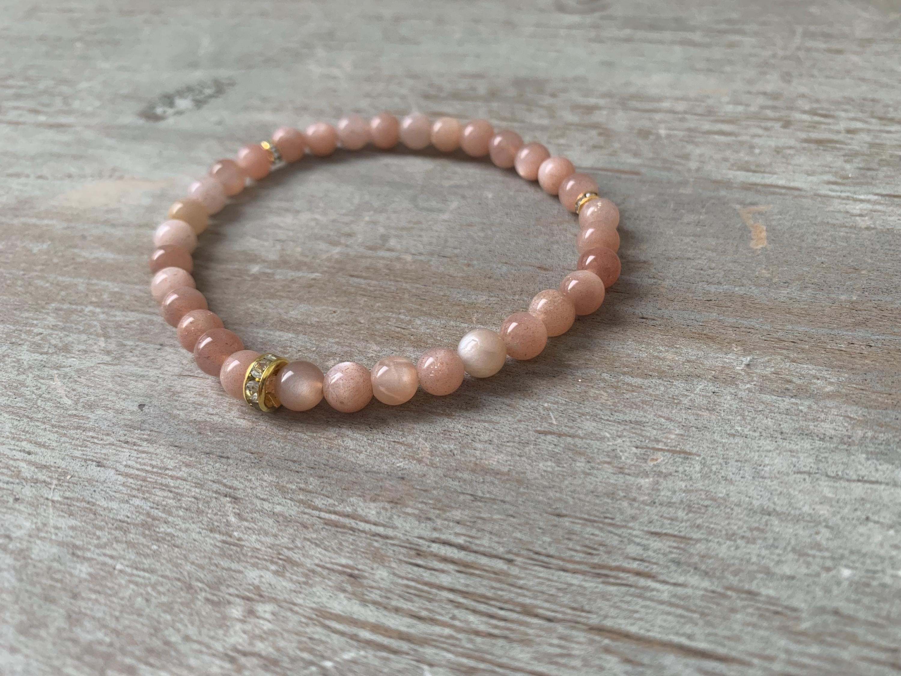 Peach Moonstone Tasbih Bracelet (33 beads) - image 3