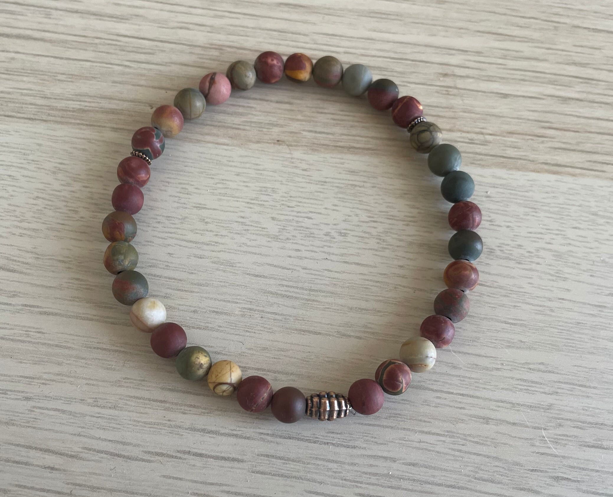 Matte Red Piccaso Jasper Tasbih Bracelet